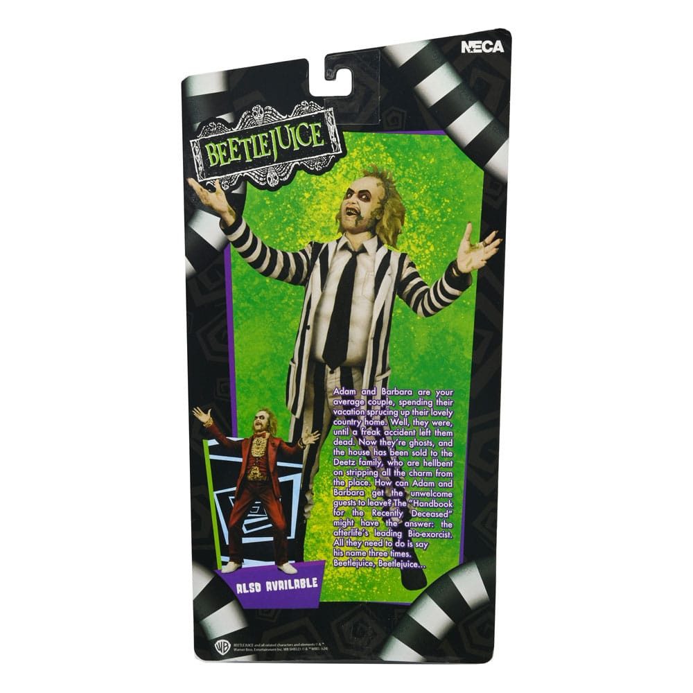 NECA Actionfigur Beetlejuice 1988 Beetlejuice Black and White Striped Suit 18 cm