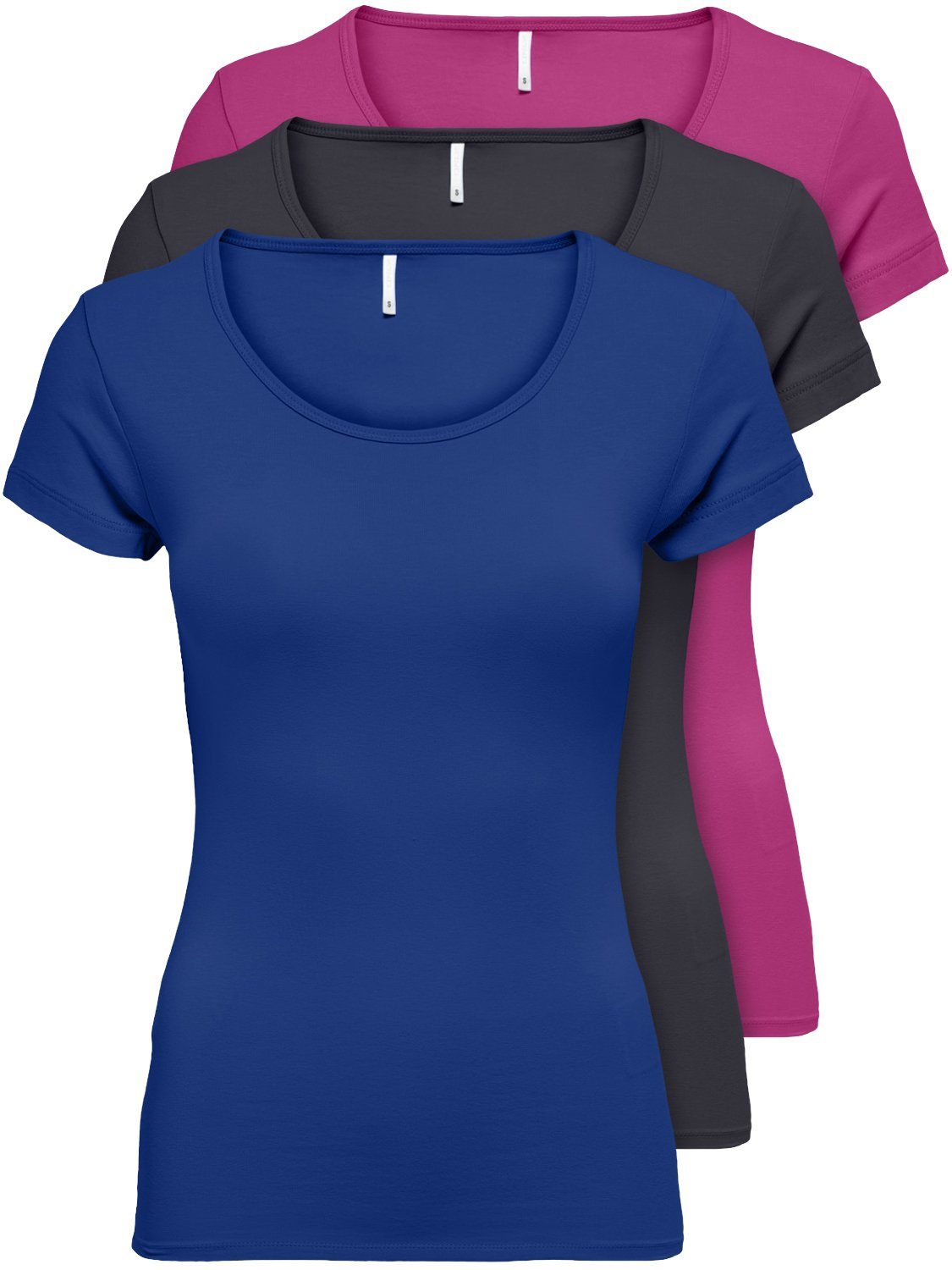 ONLY Women's Onllive Love S/S O-Neck Top JRS Blouse (Pack of 1), Birch/Arona/Mineral Red/Hedge Green, XS ONLY Women's Onllive Love S/S O-Neck Top JRS Blouse (Pack of 1), Birch/Arona/Mineral Red/Hedge Green, XS
