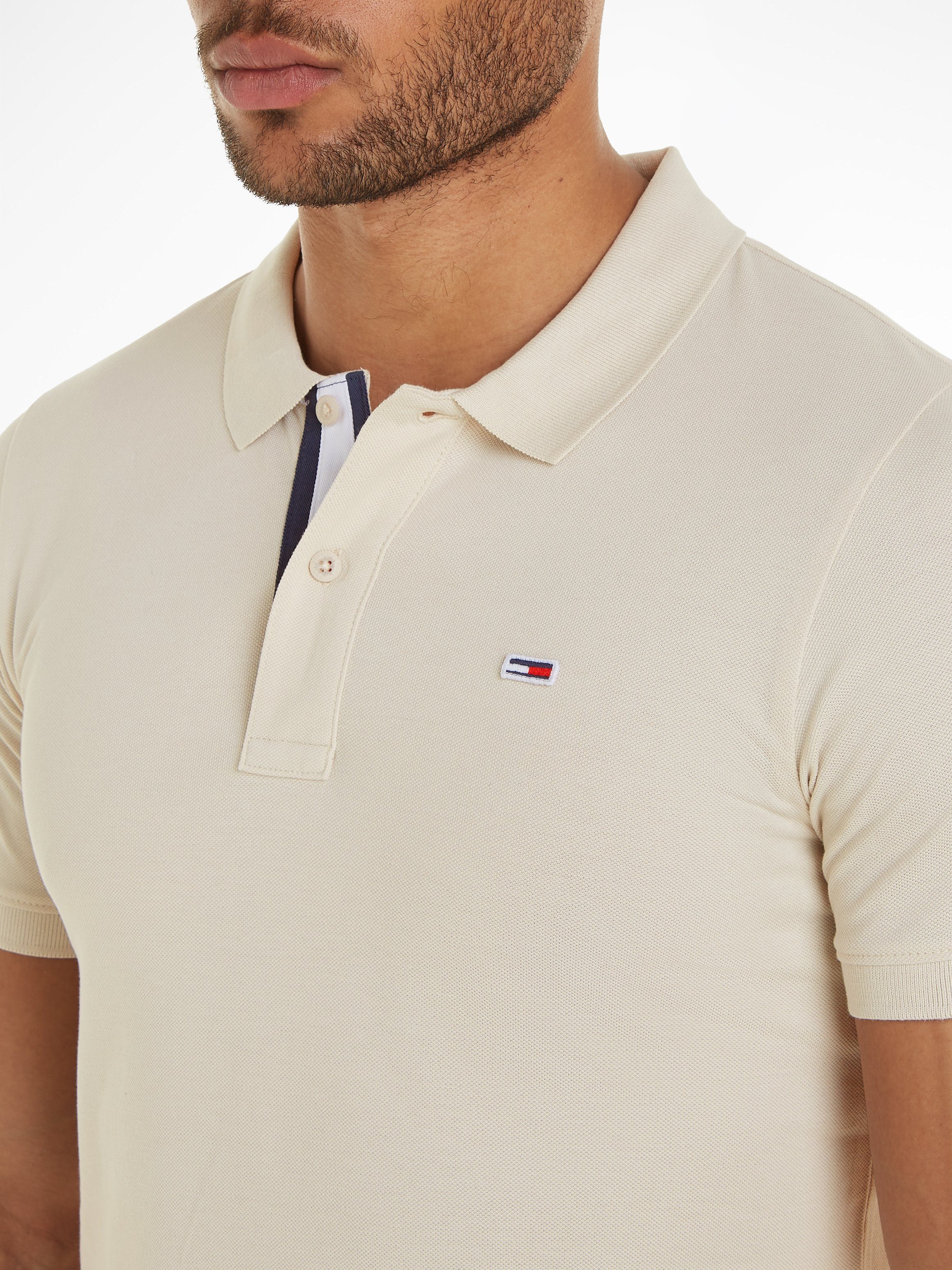 Tommy Jeans Poloshirt TJM Stony SLIM PLACKET Beige POLO