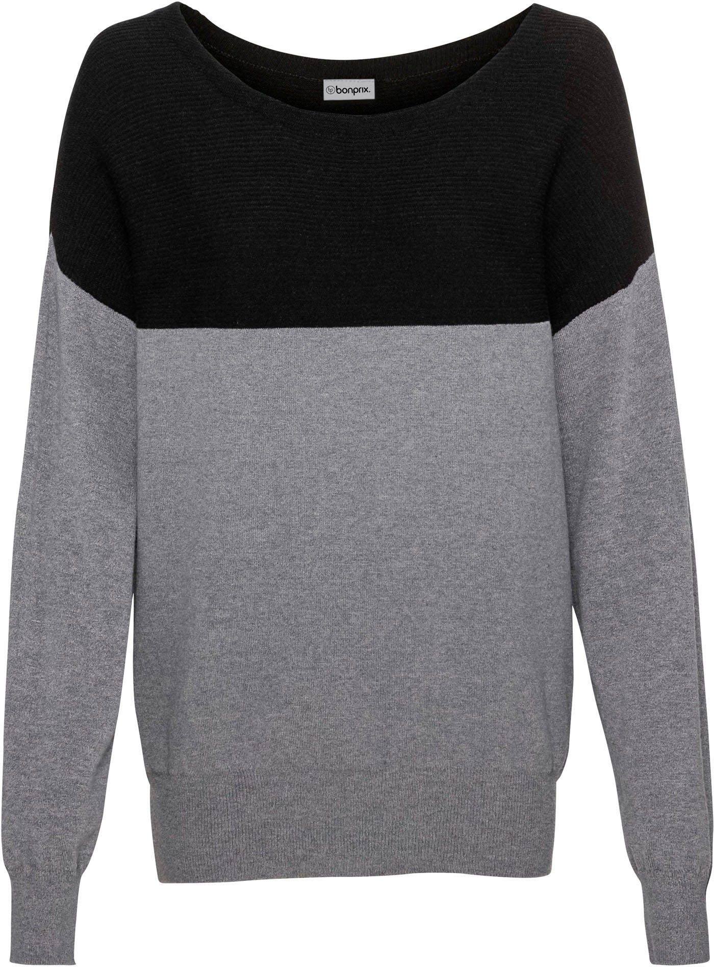 bonprix Strickpullover im Viskose-Mix, mit U-Boot-Ausschnitt, oversized