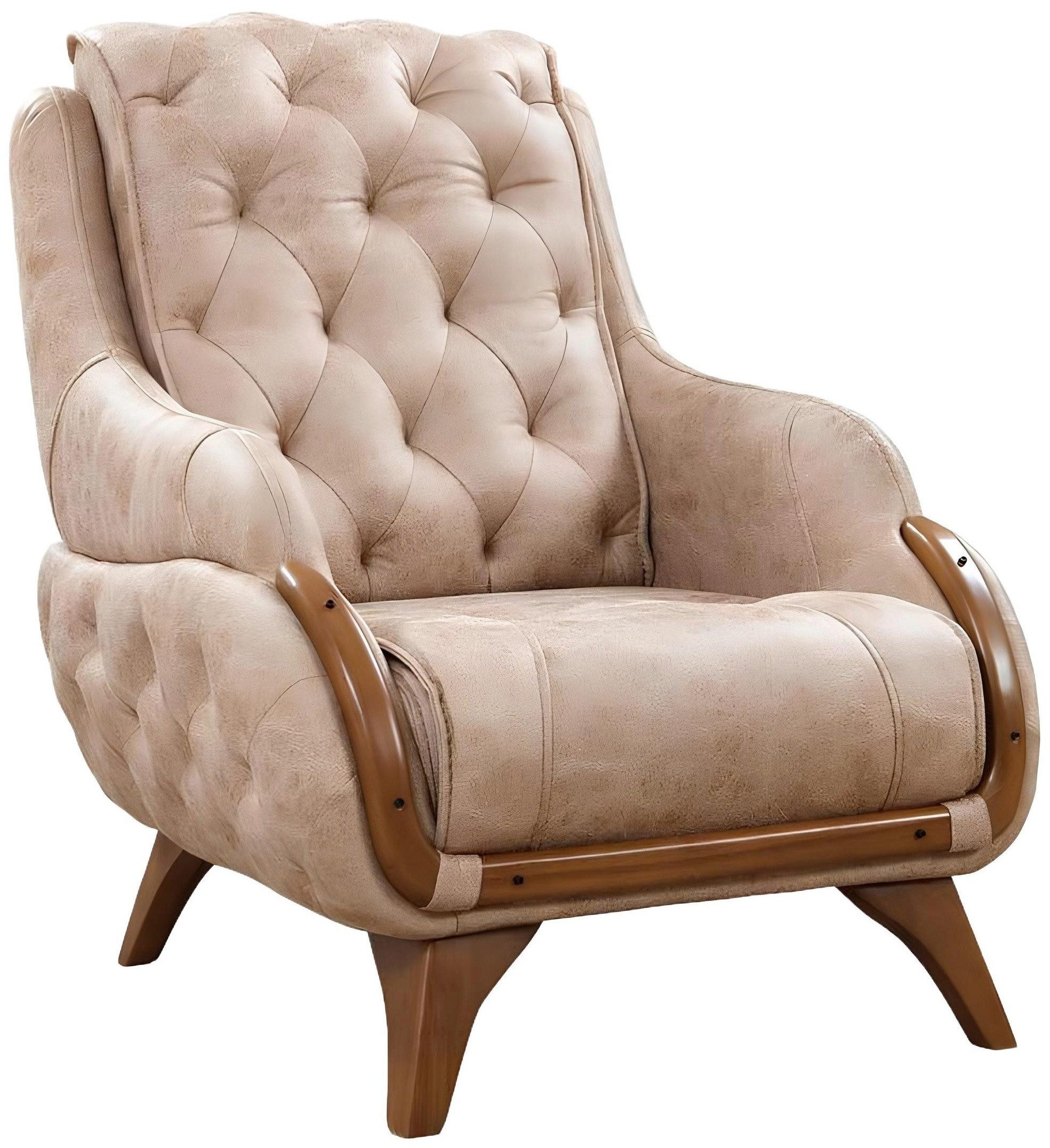 Xlmoebel Loungesessel Klassischer Ledersessel mit gepolstertem Sitz in elegantem Design (Sessel), Hergestellt in Europa