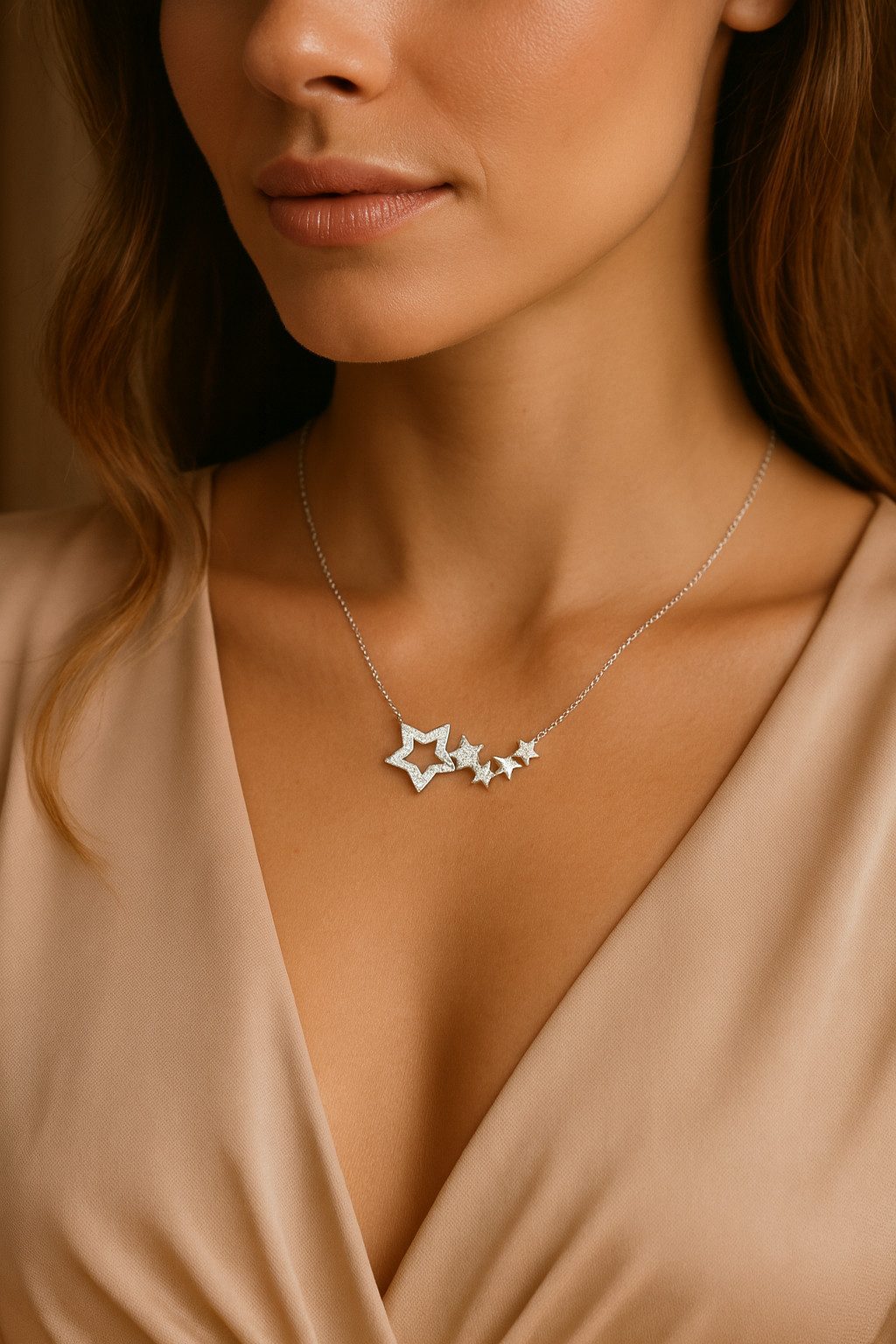 Impala Collier Feine Sternen Halskette aus 925er Silber – filigranes Design günstig online kaufen