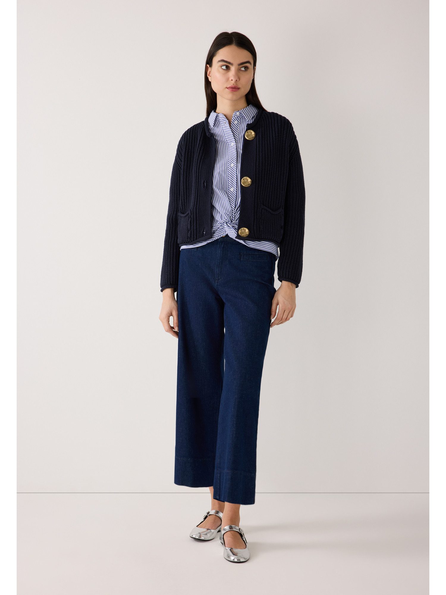 MORE&MORE Strickjacke kurze Rippstrickjacke günstig online kaufen