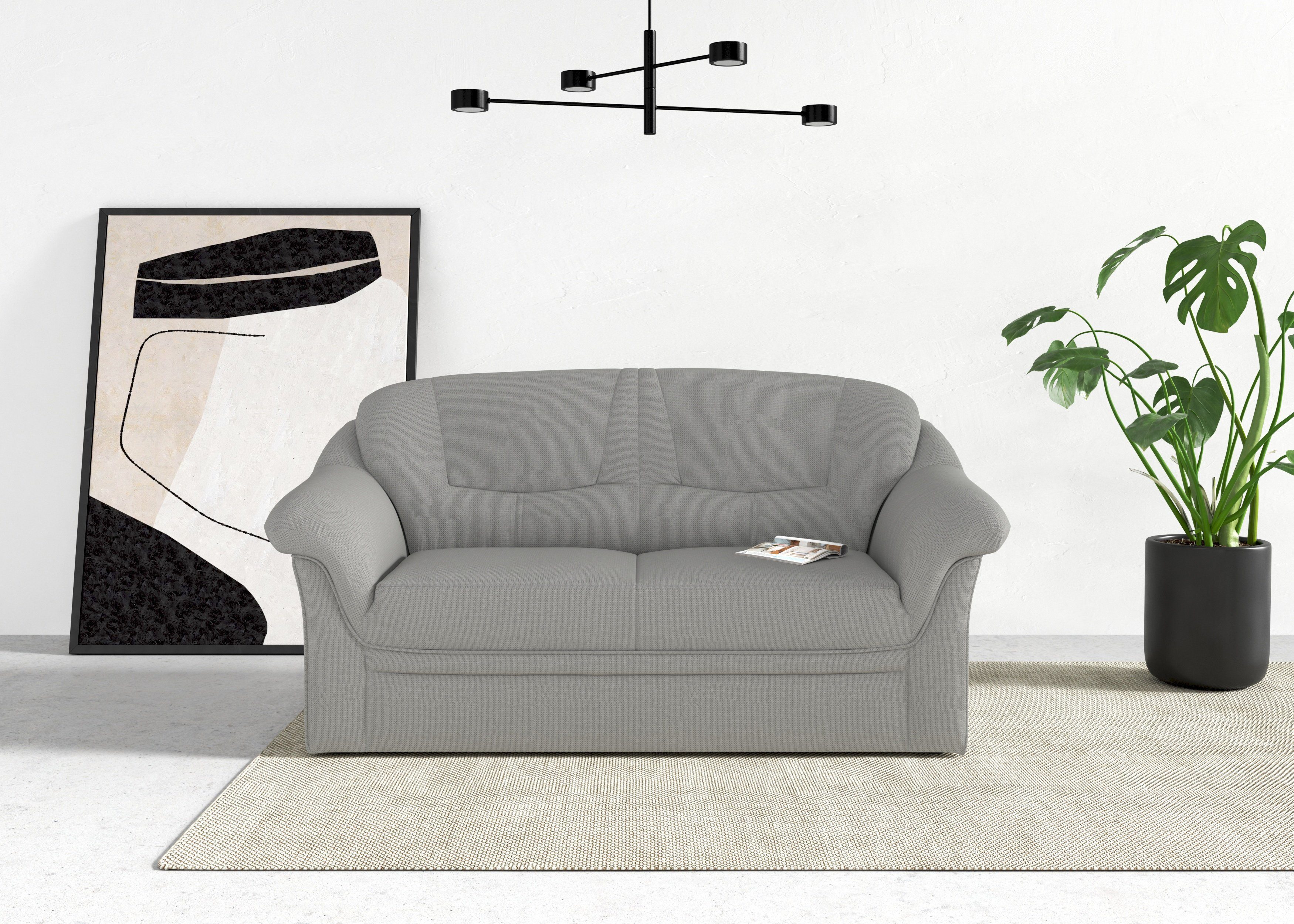 DOMO collection 2-Sitzer Montana für kleine Räume, Breite 146cm, komfortabel und zeitlos, bequeme Armlehnen