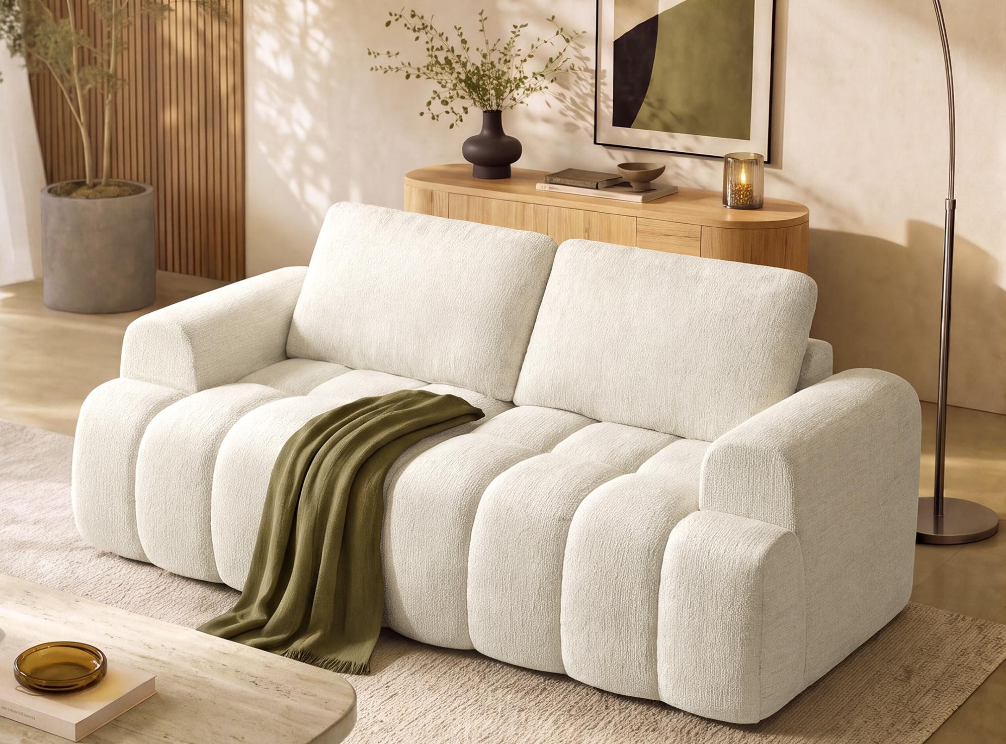 VASAGLE 2-Sitzer Modulares Sofa, Rahmenlose Chenille Couch, 176 x 92 x 85 cm, flexible Modulgestaltung, vielseitige Nutzung,für Wohnzimmer