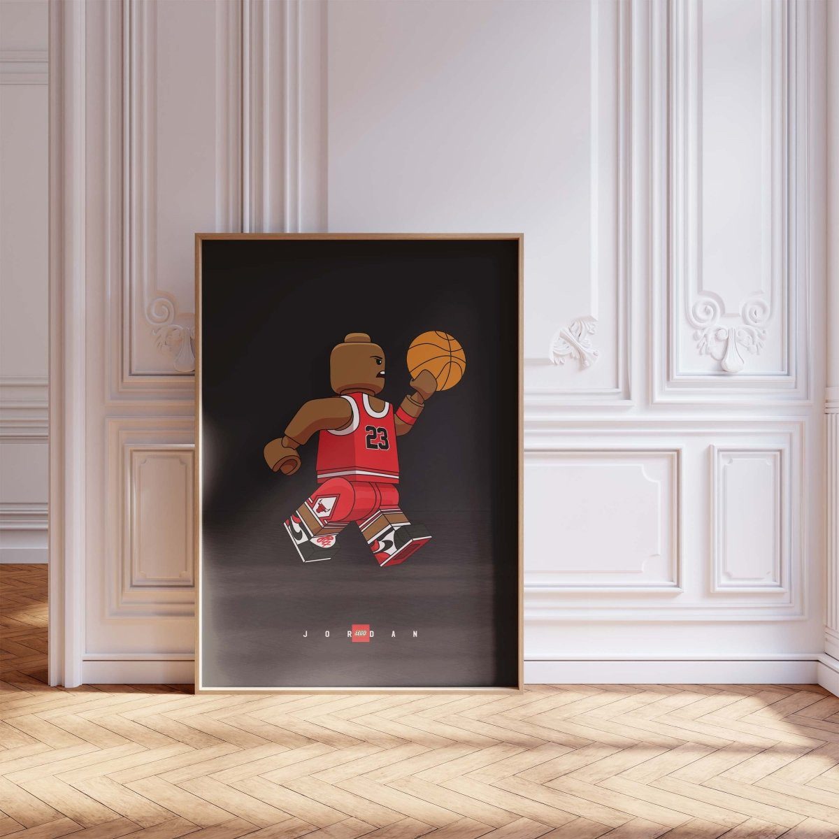 JUSTGOODMOOD Poster Block Style Basketball Figur Minimalistische Pop Art Sport llustration, (1 St) – Bild 4 von 5