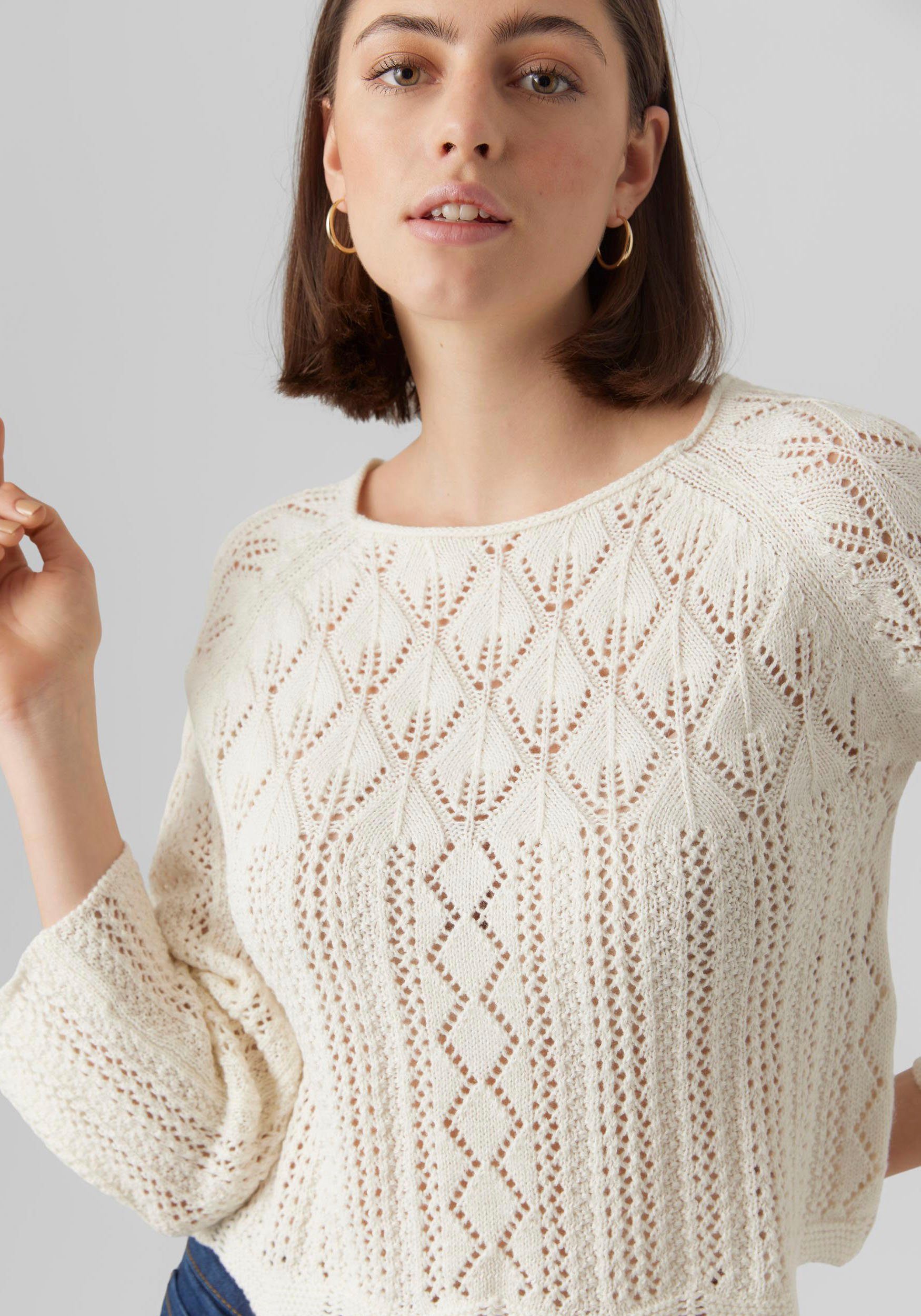 Vero Moda Strickpullover VMGINGER 3/4 BOATNECK PULLOVER GA NOOS im feminine günstig online kaufen
