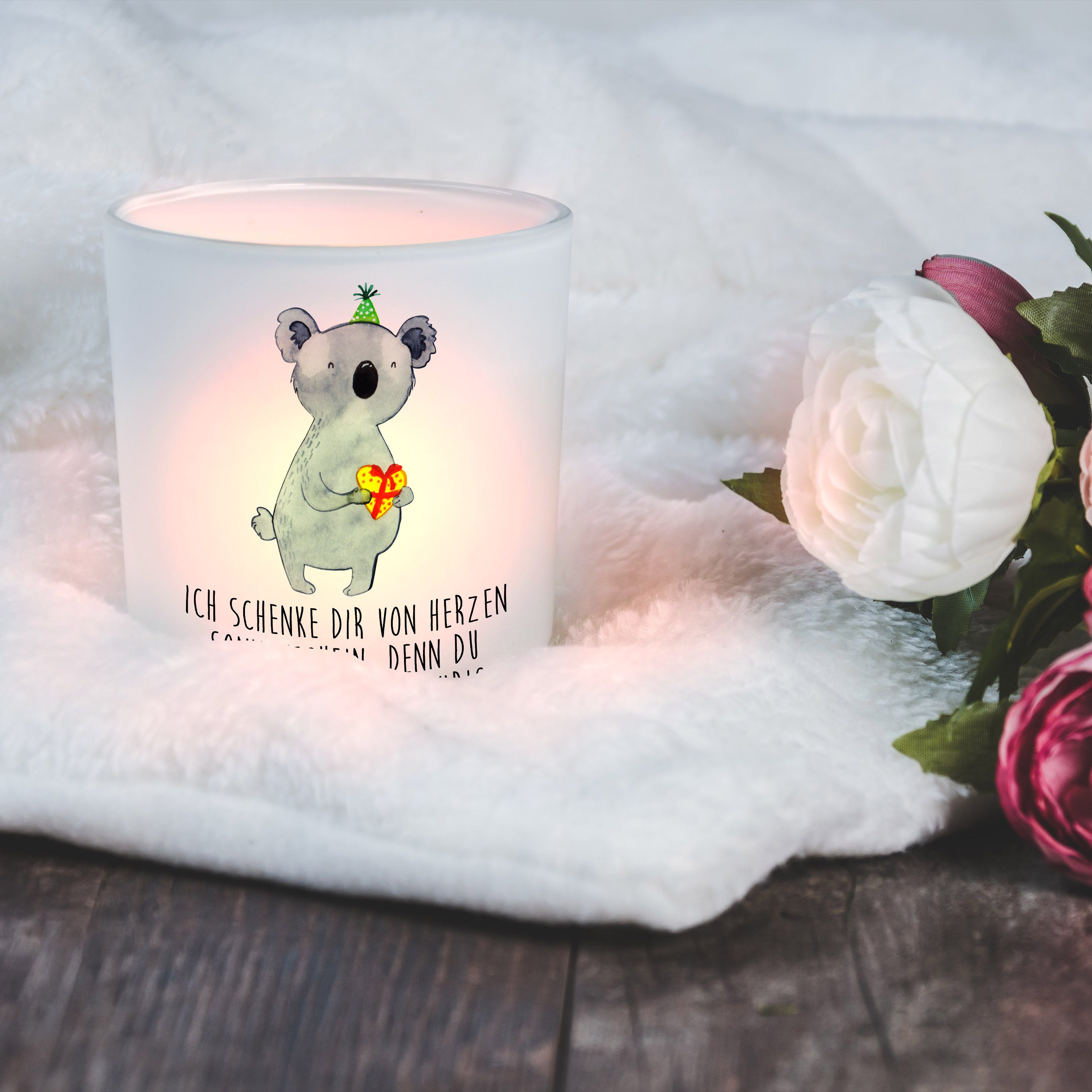 Glas, Mrs. & Teelichthalt Windlicht Windlicht St) - Panda Mr. Transparent - Geschenk Koalabär, (1 Koala
