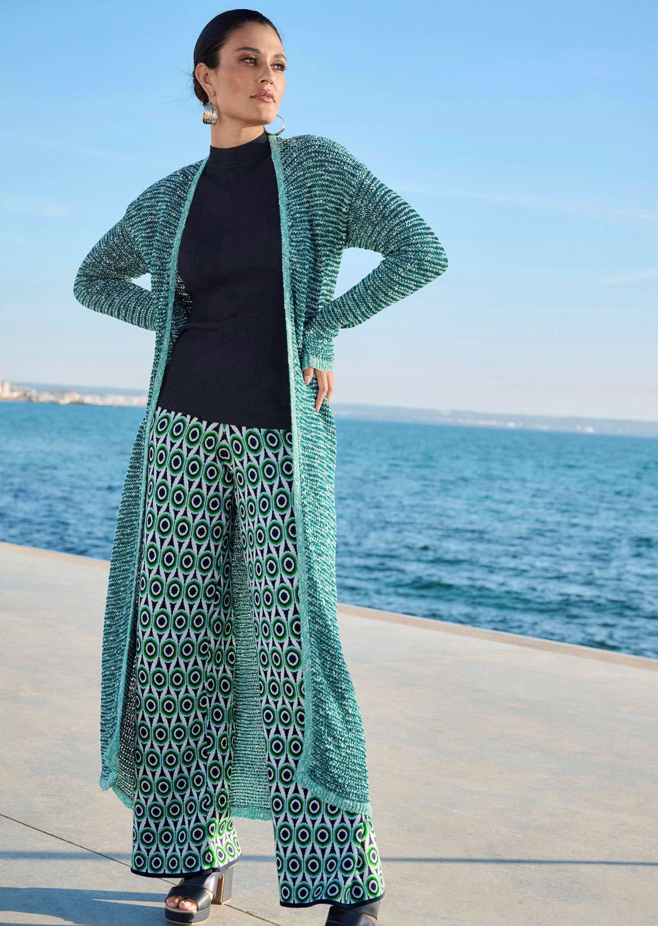Strickjacke Strickmantel mit Effektgarn