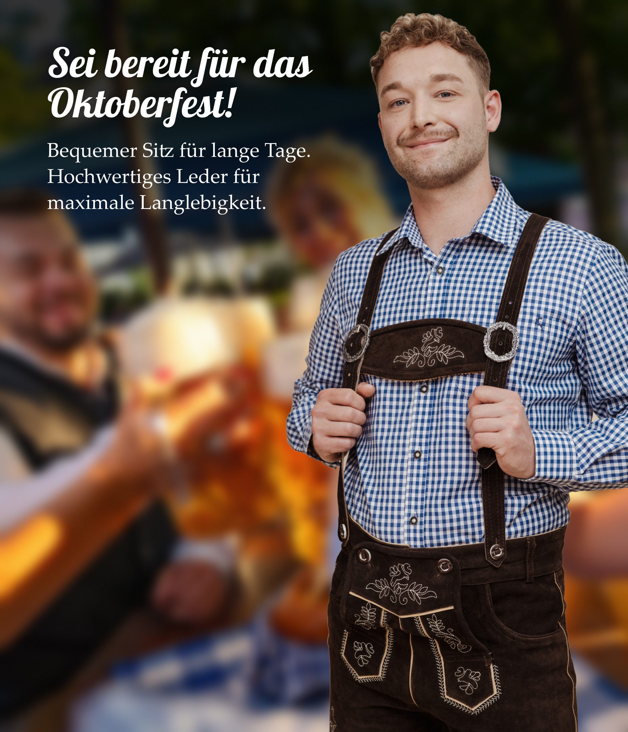 HOFGLANZ Trachtenlederhose Herren Lederhose, traditionelle Trachtenhose günstig online kaufen
