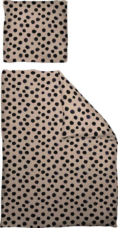 Bettwäsche Leinenbettwäsche Dots, Adam, Jacquard, 2 teilig, nachhaltig aus Bio-Baumwolle