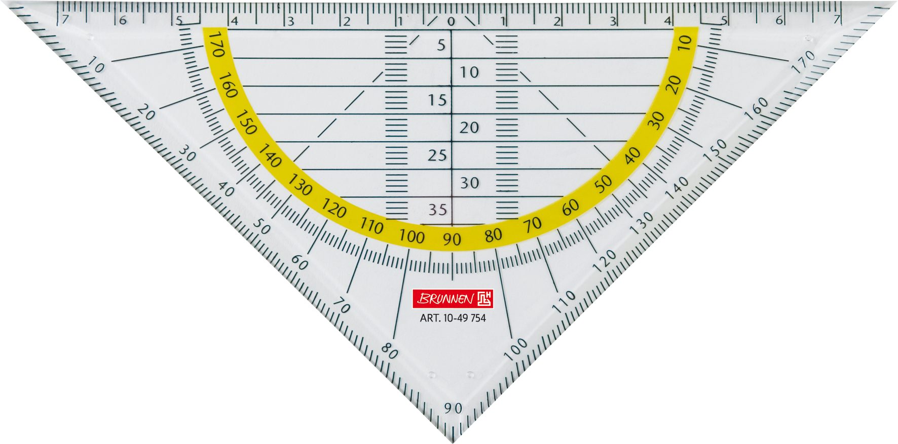 BRUNNEN Zeichenschablone BRUNNEN 1049754 Geometrie-Dreieck 16 cm glasklar