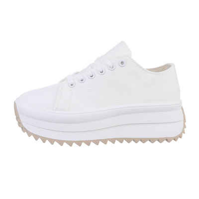 Ital-Design Damen Low-Top Freizeit Sneaker (85960110) Flach Sneakers Low in Weiß
