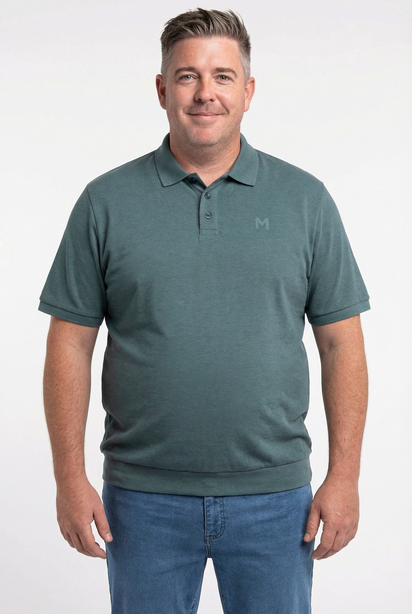 Men Plus Poloshirt Poloshirt Bauchfit Basic Piqué Halbarm günstig online kaufen