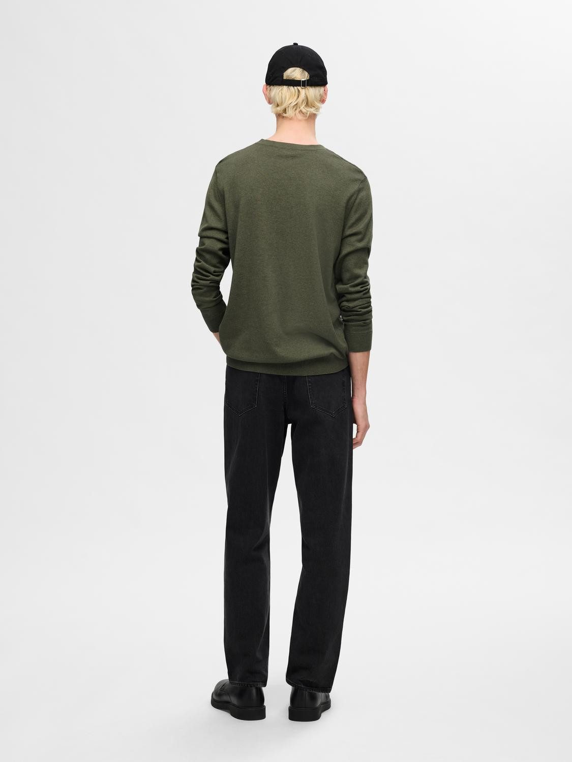 Selected Rundhalspullover SLHBERG CREW NECK NOOS Baumwolle, regular fit