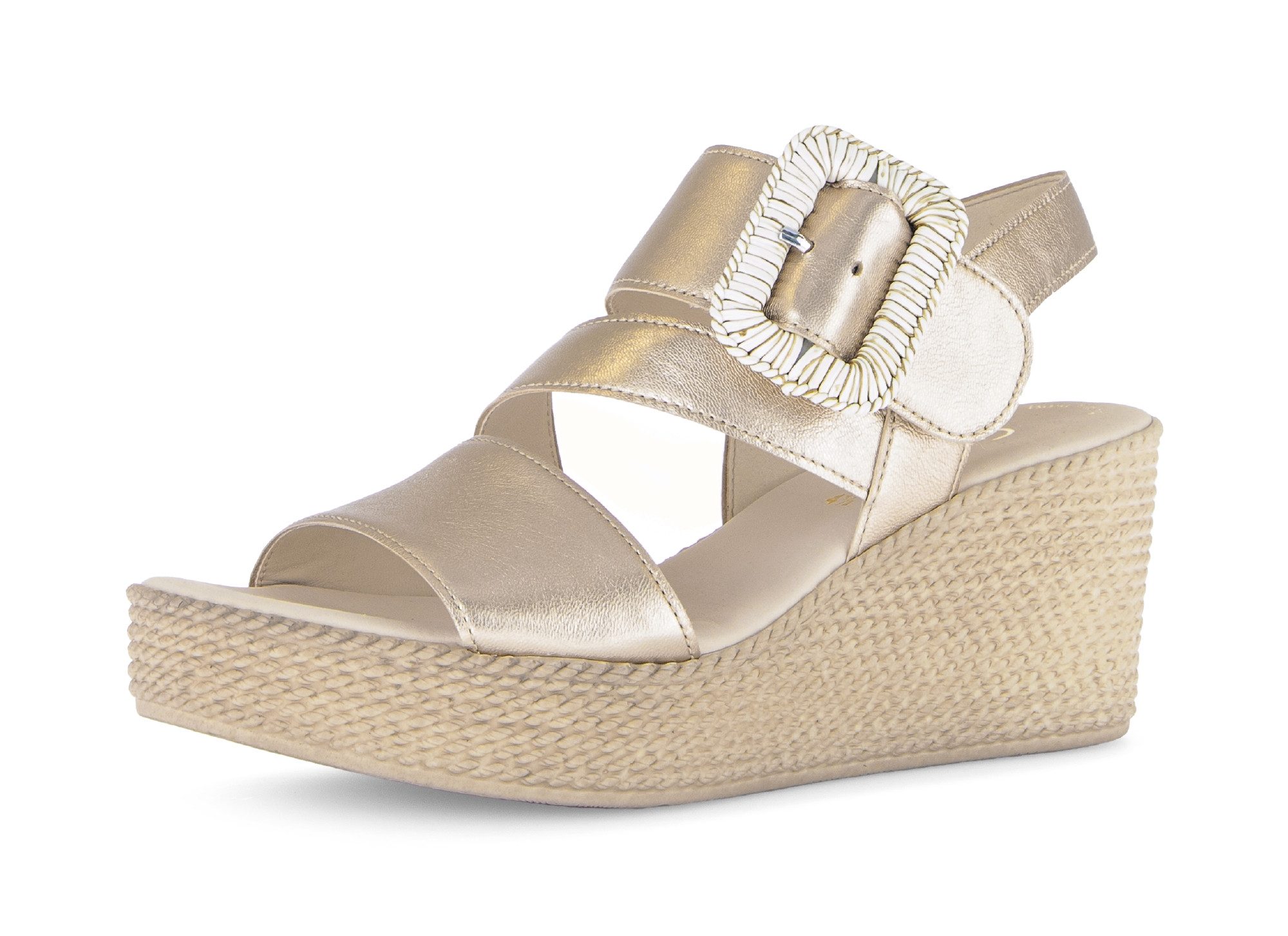 Gabor Keilsandalette, Sommerschuh, Riemchensandale mit auffälliger Zierschn günstig online kaufen