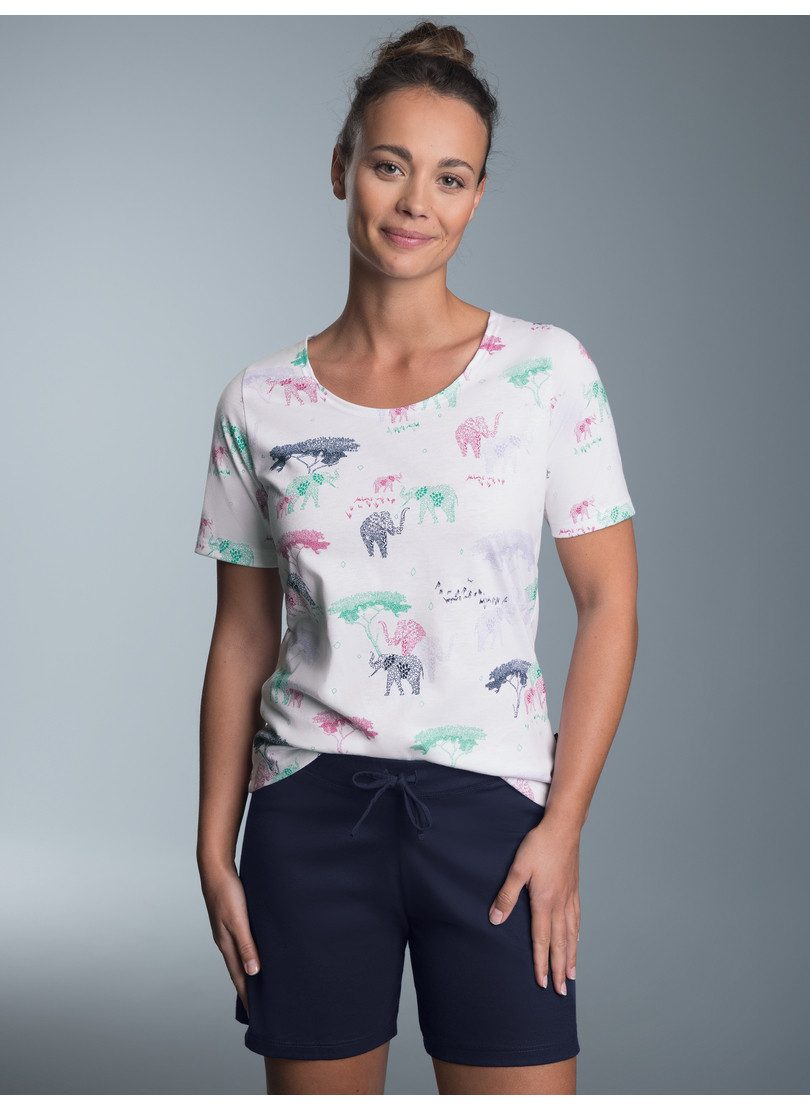 Trigema Schlafanzug TRIGEMA Kurzer Schlafanzug mit Safari-Print (1 tlg)