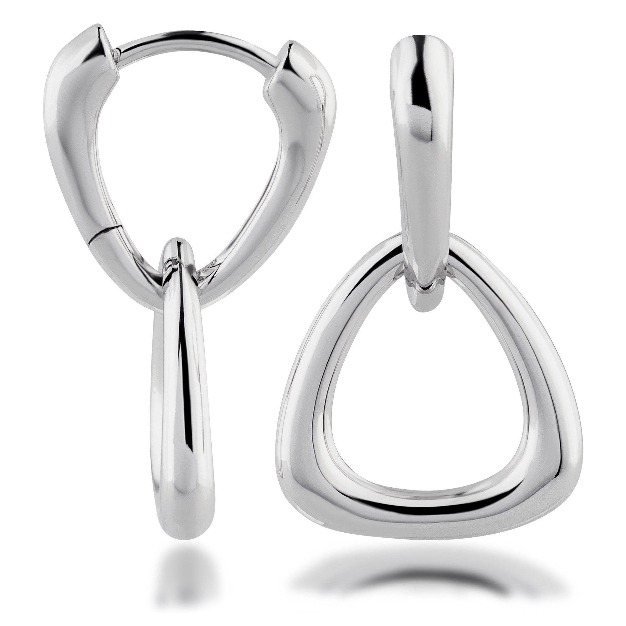 Schöner-SD Paar Creolen 3-eckige Ohrringe Triangel mit Einhänger Anhänger D günstig online kaufen