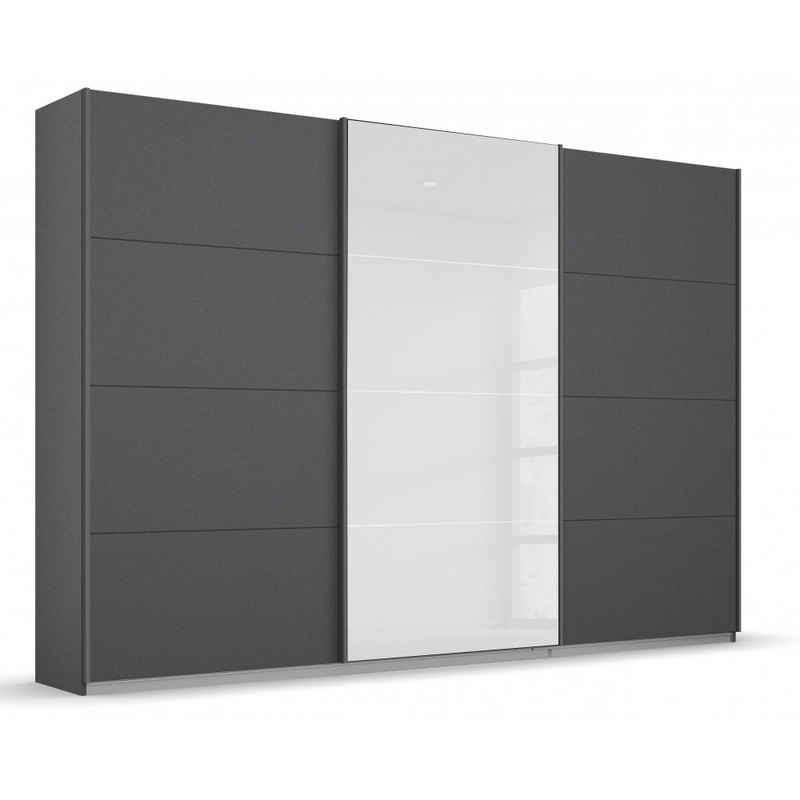 rauch Schwebetürenschrank KULMBACH Black / White Edition Schwebetüren Schiebetüren Kleiderschrank ca. 271 x 210 x 62 cm