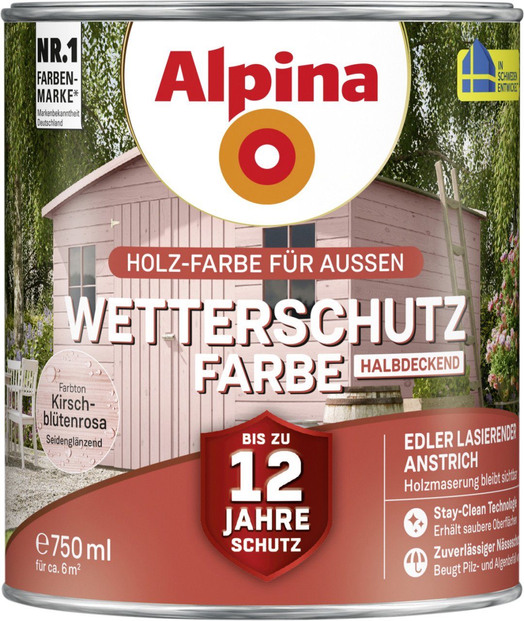 Alpina Holzschutzlasur Alpina Wetterschutzfarbe L halbdeckend 0,75