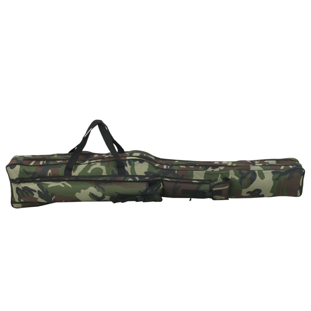 vidaXL Angelrutentasche Angelrutentasche Grün Tarnfarben 150 cm Oxford-Gewebe