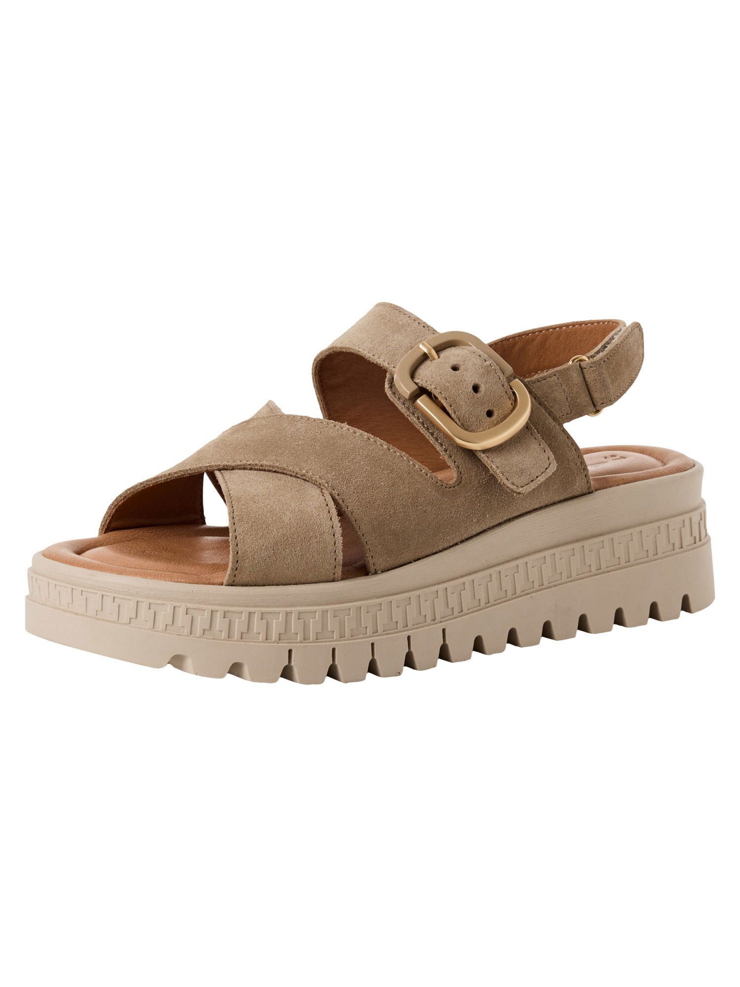 TOUCH-IT aus Leder Plateauabsatz 1-28704-44 Plateausandaletten