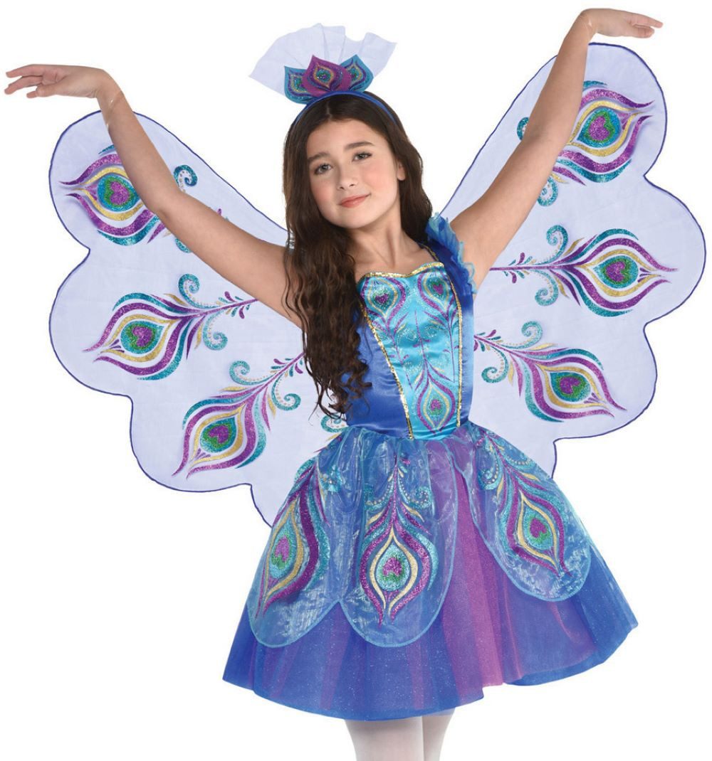 Kostüm Pfauen Kostüm 'Pretty Peacock' für Mädchen, Blau