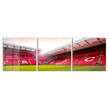 DEQORI Glasbild 'Anfield Road, Liverpool', 'Anfield Road, Liverpool', Glas Wandbild Bild schwebend modern