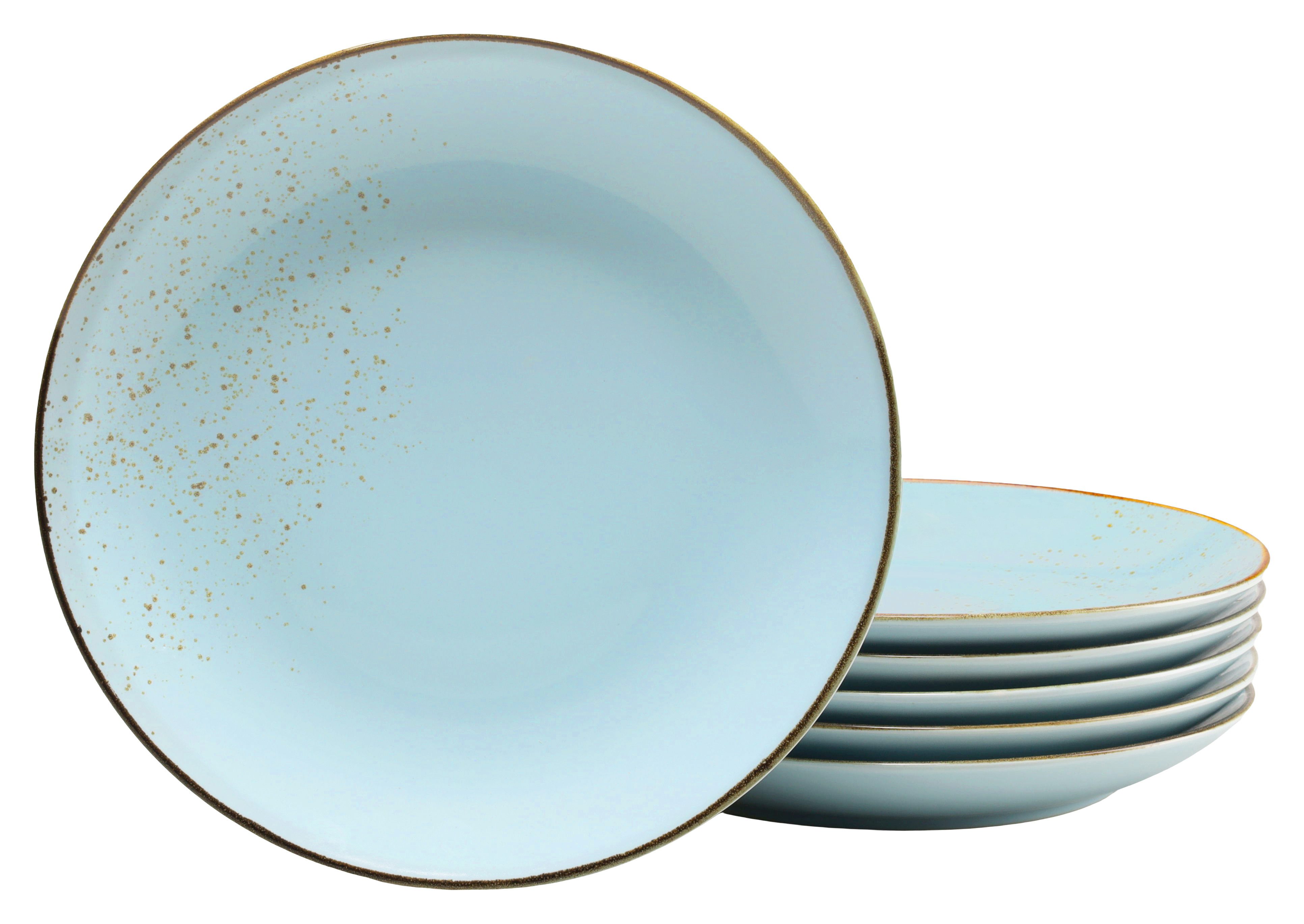 CreaTable Speiseteller Essteller NATURE COLLECTION, (6 St), Teller Set für 6 Personen, Ø 27 cm, Steinzeug, flache Teller