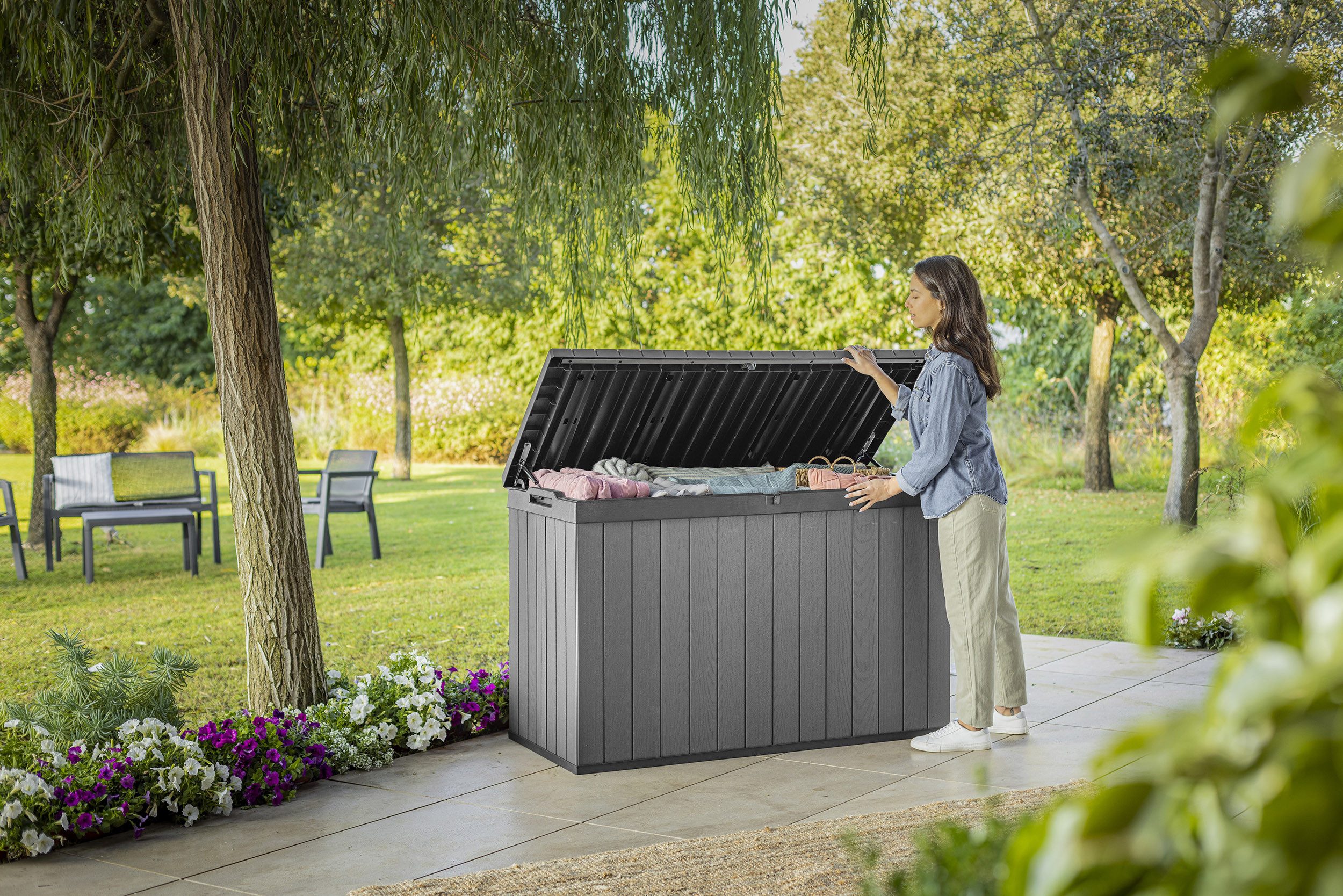 Keter Gartenbox "Darwin" 662 Liter naturgetreue günstig online kaufen