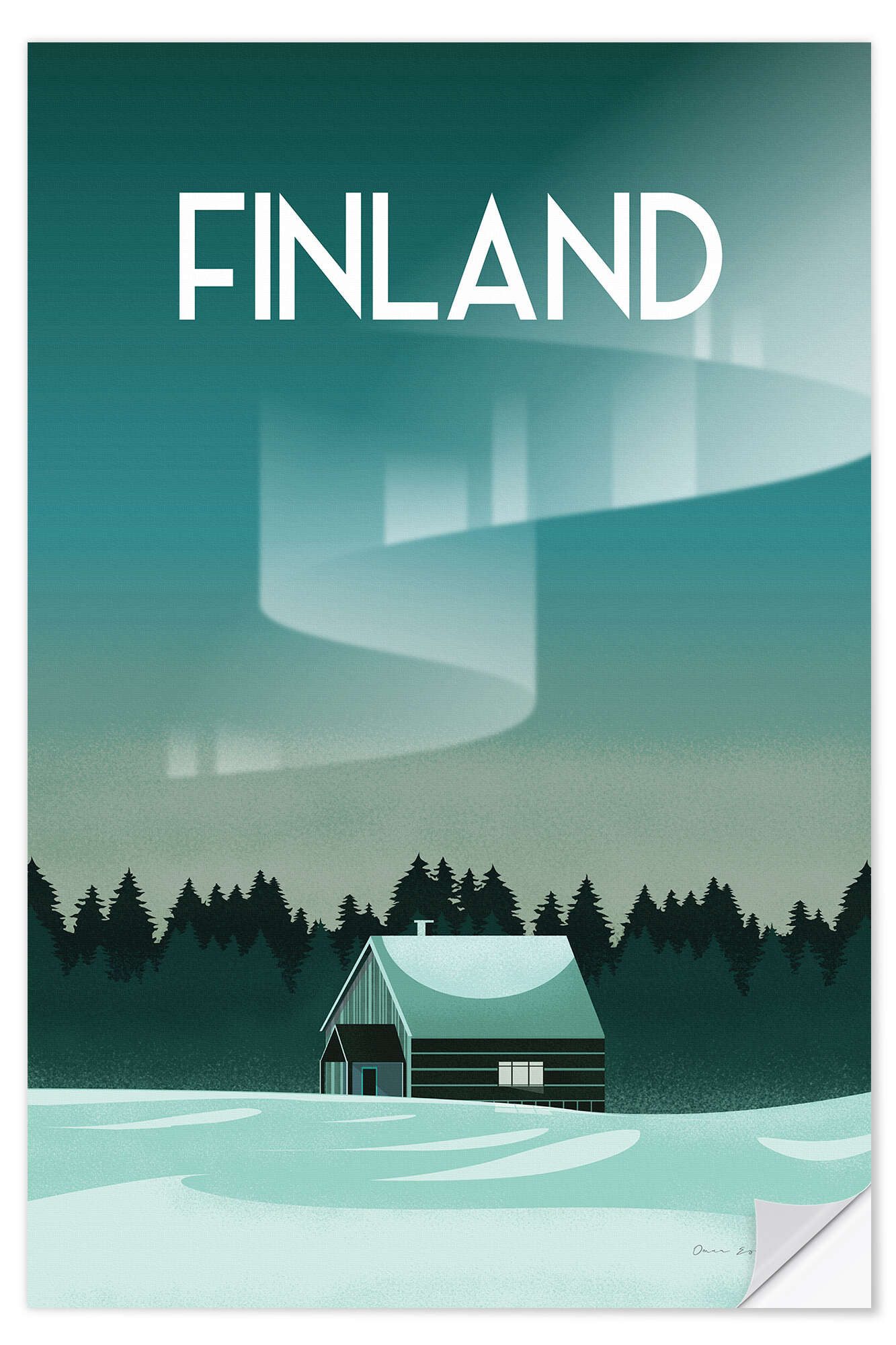 Posterlounge Wandfolie Omar Escalante, Finnland, Wohnzimmer Illustration