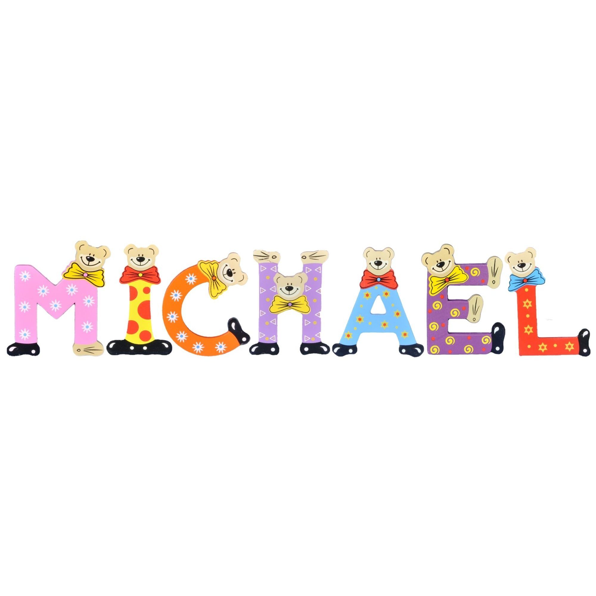 Holz-Buchstaben sortiert Kinder MICHAEL St), - Namen-Set, Deko-Buchstaben 7 Playshoes (Set,