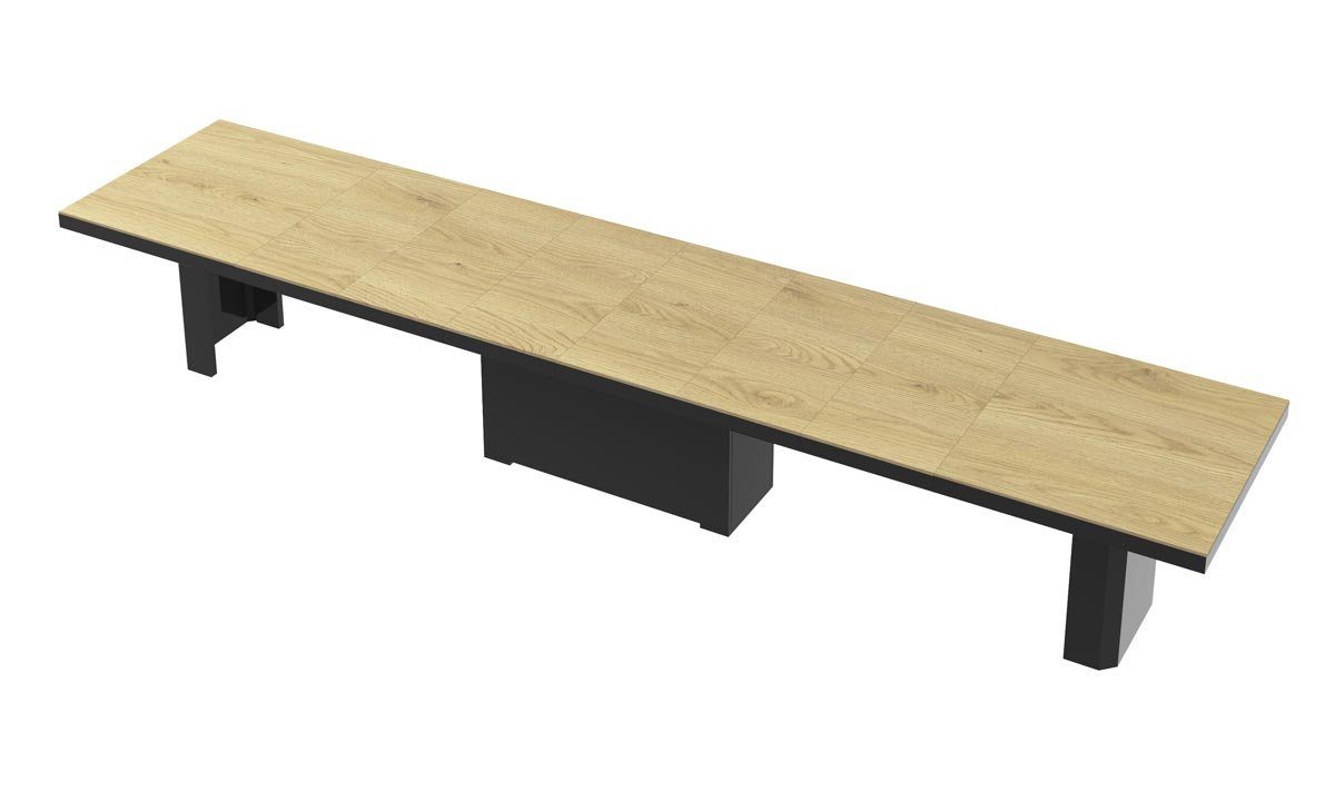 designimpex Esstisch HEK-111 Eiche natur Schwarz günstig online kaufen