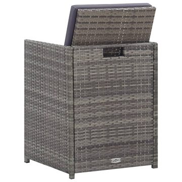 vidaXL Garten-Essgruppe 9-tlg Garten-Essgruppe Poly Rattan Akazie Massivholz Anthrazit Holz Si