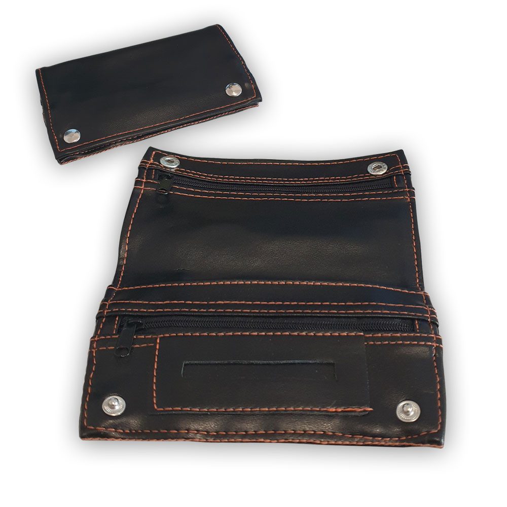 Coumo Tabakbeutel Tabakbeutel Drehertasche Schwarz Orange Tabaktasche Set Hydrostone