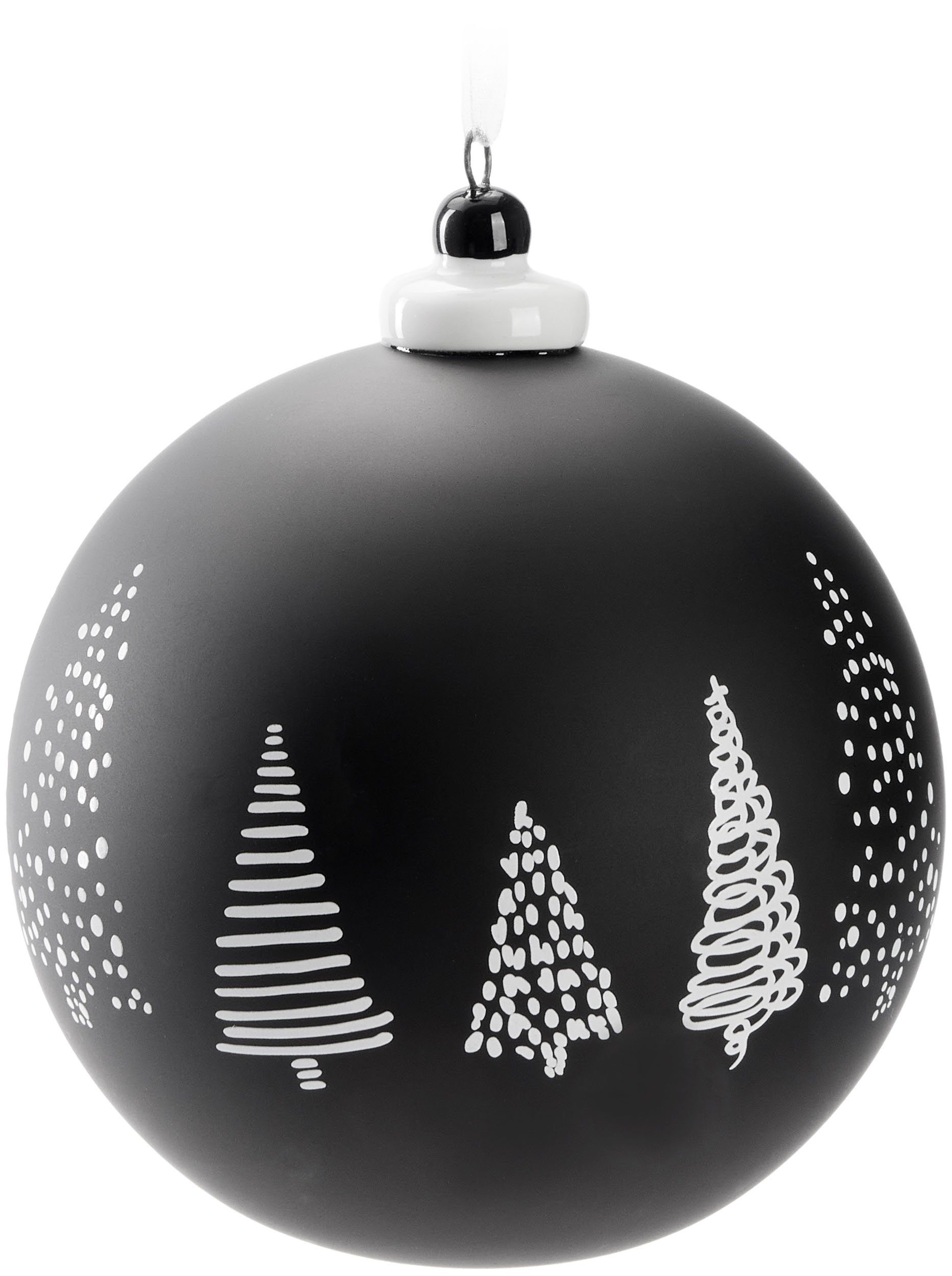 BRUBAKER Weihnachtsbaumkugel Premium Weihnachtskugel Tannenbäumen Weiß oder Schwarz