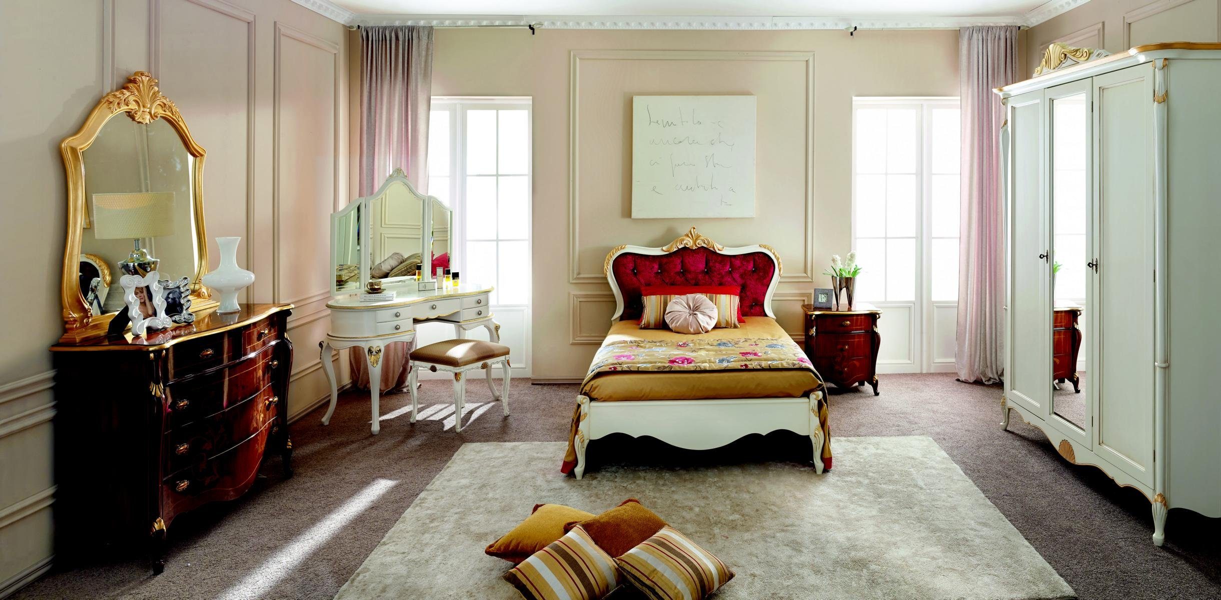 Made Designer Italienische Bett (Bett), Möbel JVmoebel Bett Luxus in Stil Doppelbett Europe Barock