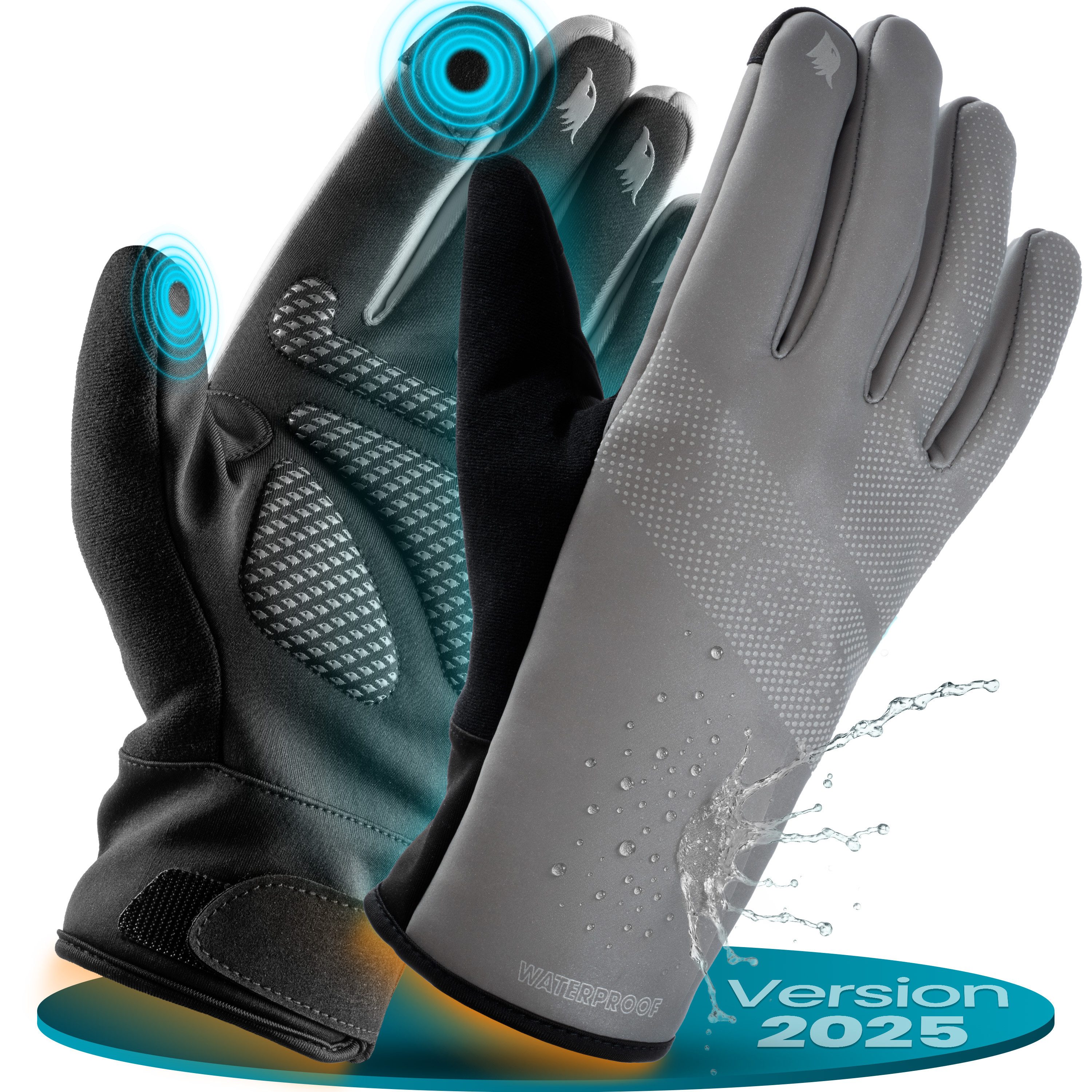 Valkental Fahrradhandschuhe Winterhandschuhe & Übergangshandschuhe mit Touchscreen Funktion atmungsaktiv, winddicht & wasserdicht