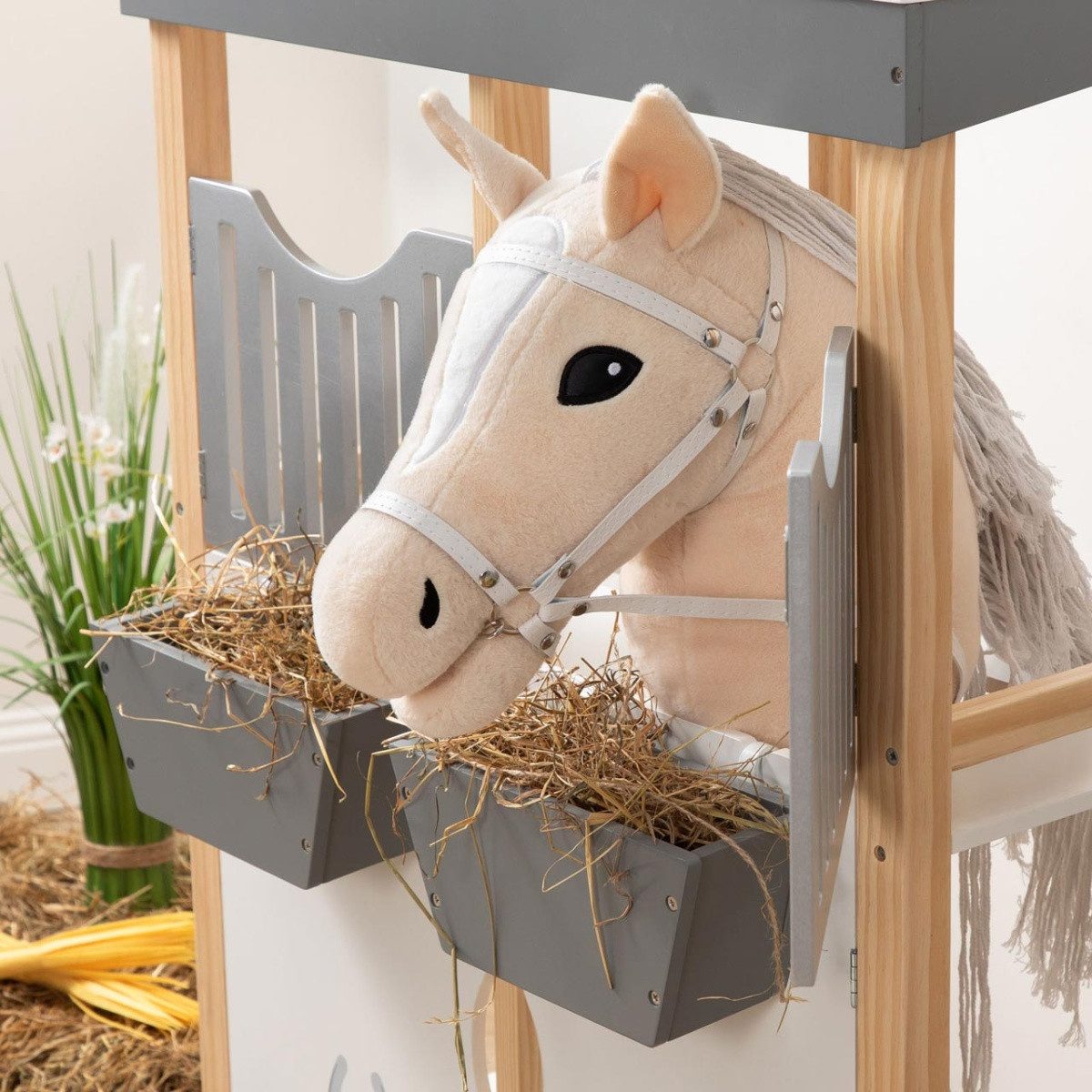 ELLA & PIET® Steckenpferd Großes Hobby Horse CARAMEL mit Tasche (Beige)