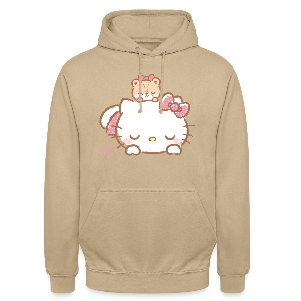 Hoodie Hello Kitty Mit Teddy Auf Dem Rücken Unisex Hoodie