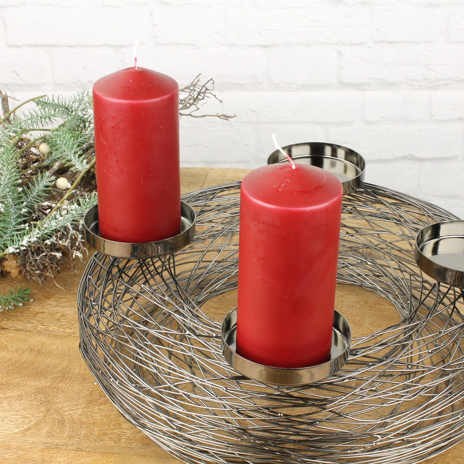 Macosa Home Adventskranz Kerzenhalter Tischdeko Advent Weihnachtsdeko Metal günstig online kaufen