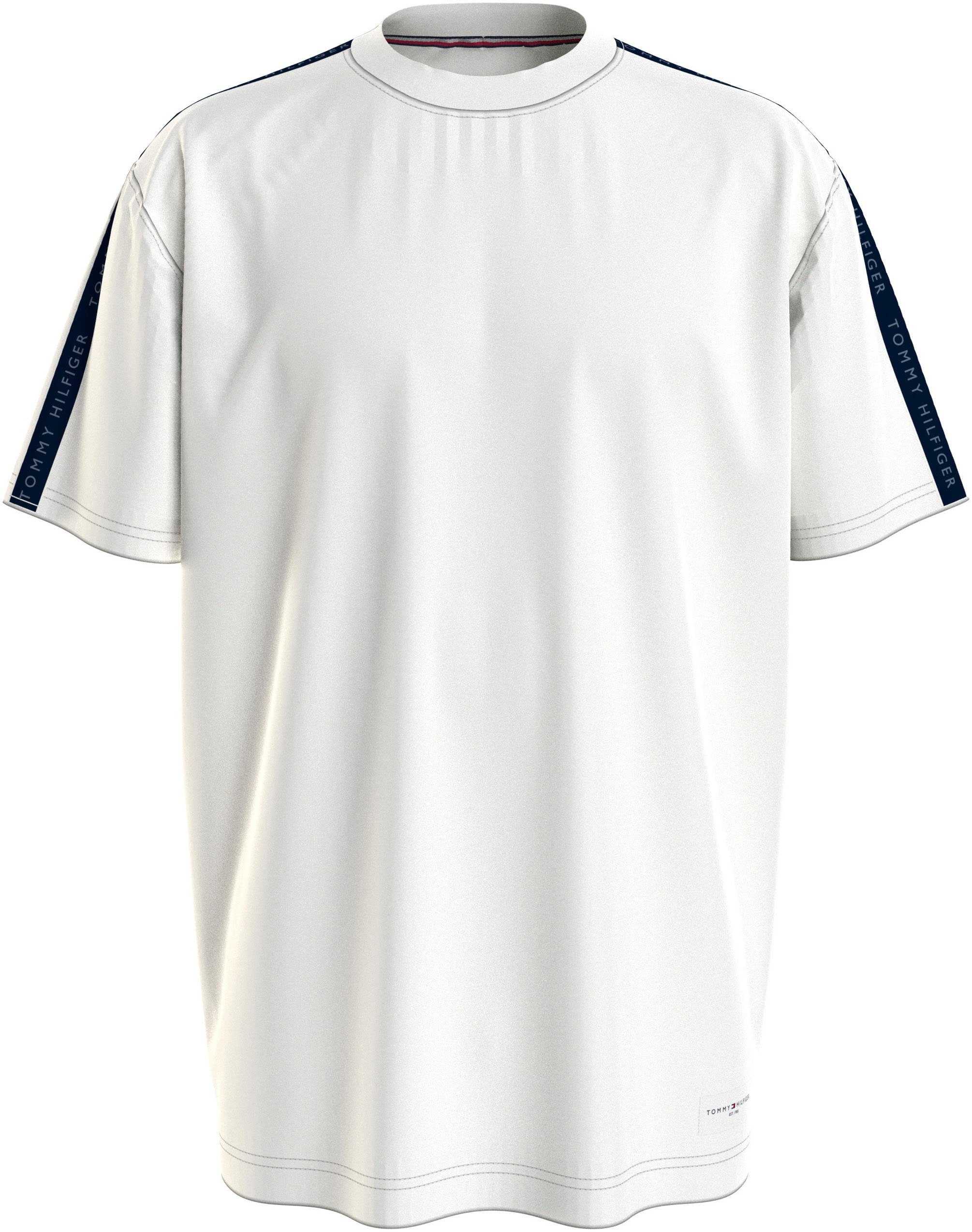Tommy Hilfiger SS mit Schultern Logo-Streifen T-Shirt und LOGO an BT Underwear Ärmeln den ecru TEE