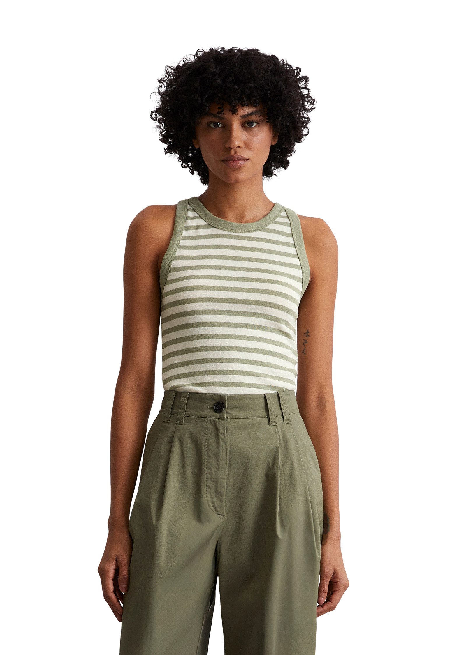 Marc O'Polo T-Shirt aus Organic-Cotton-Rib-Jersey günstig online kaufen