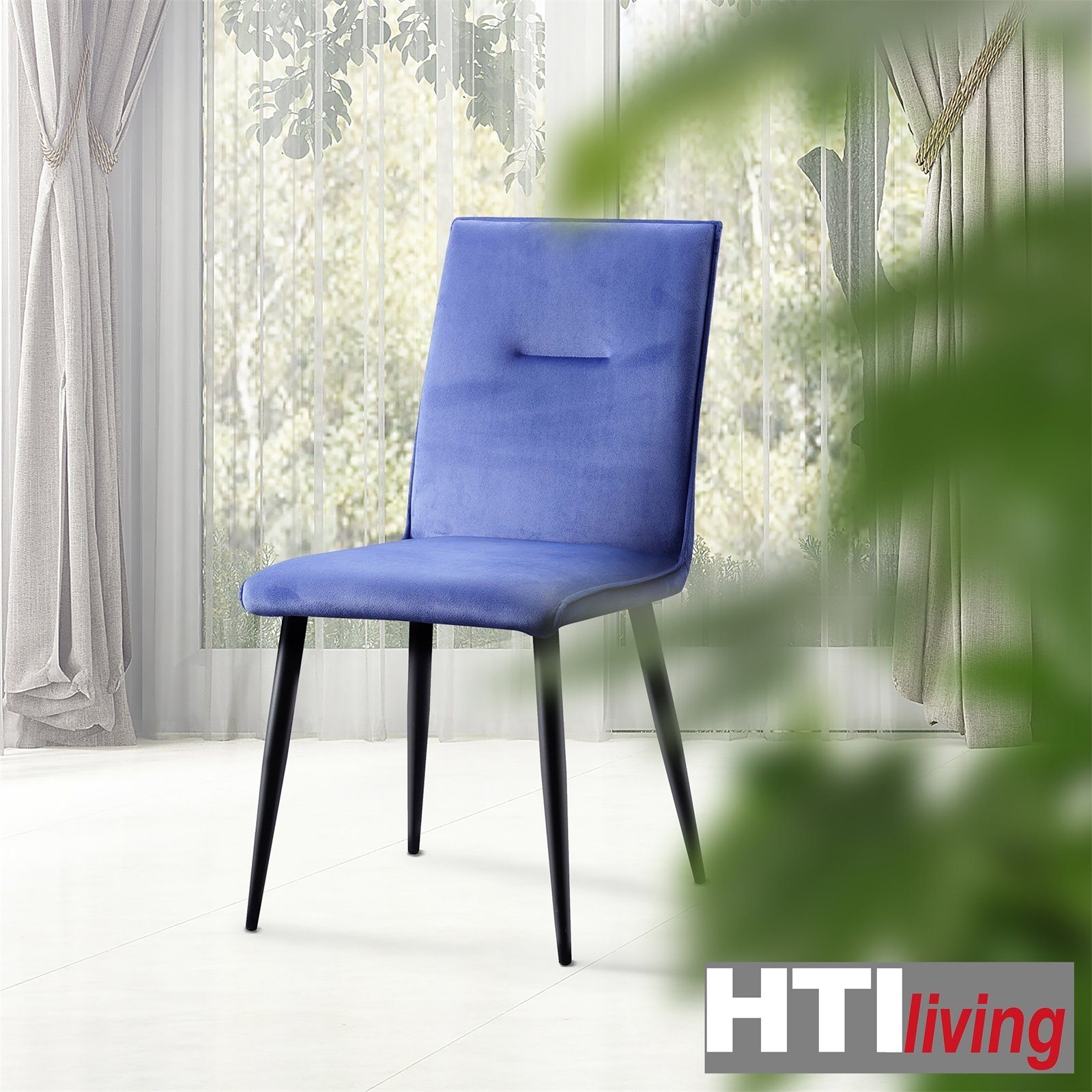 HTI-Living Esszimmerstuhl Stuhl Salinas Velvet Samt 1 (Einzelstuhl, Esszimmerstuhl Blau St)