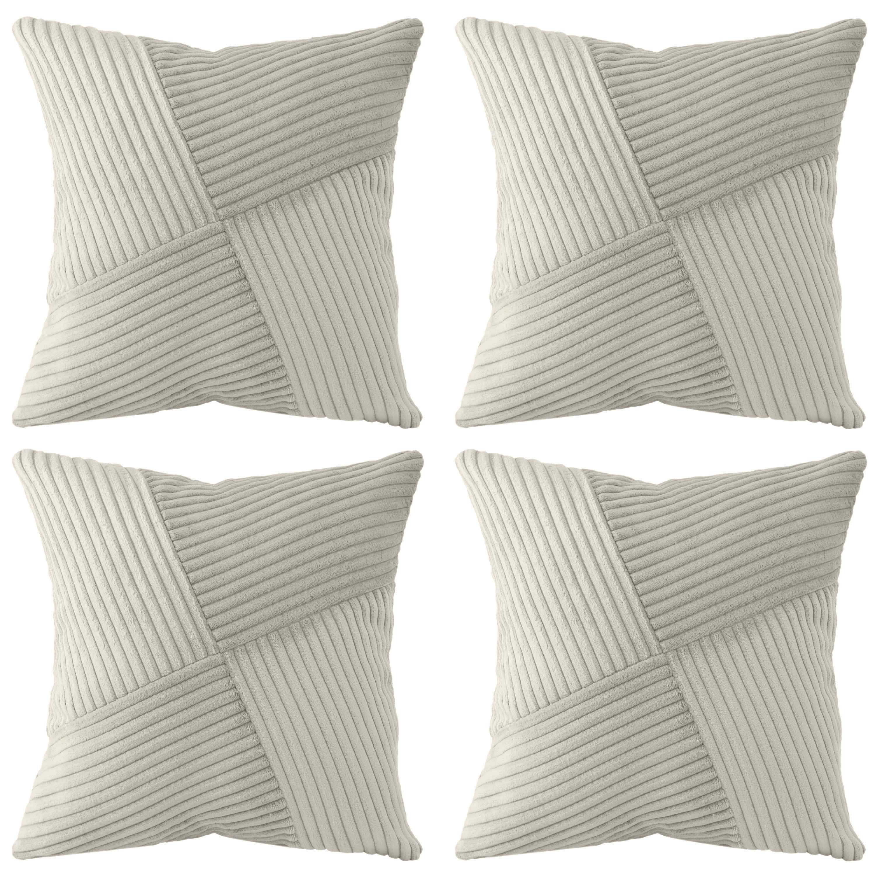 Amilian Kissenhüllen - 4er Set Kissenbezug; Kissenbezüge - Zierkissenbezüge, (4 Stück), 40x40 cm, Kissenhülle für Sofakissen; Dekokissen; Zierkissen; Kissen