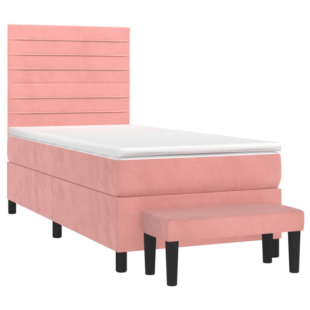 vidaXL Boxspringbett mit Matratze Rosa 80x200 cm Samt1379384 günstig online kaufen