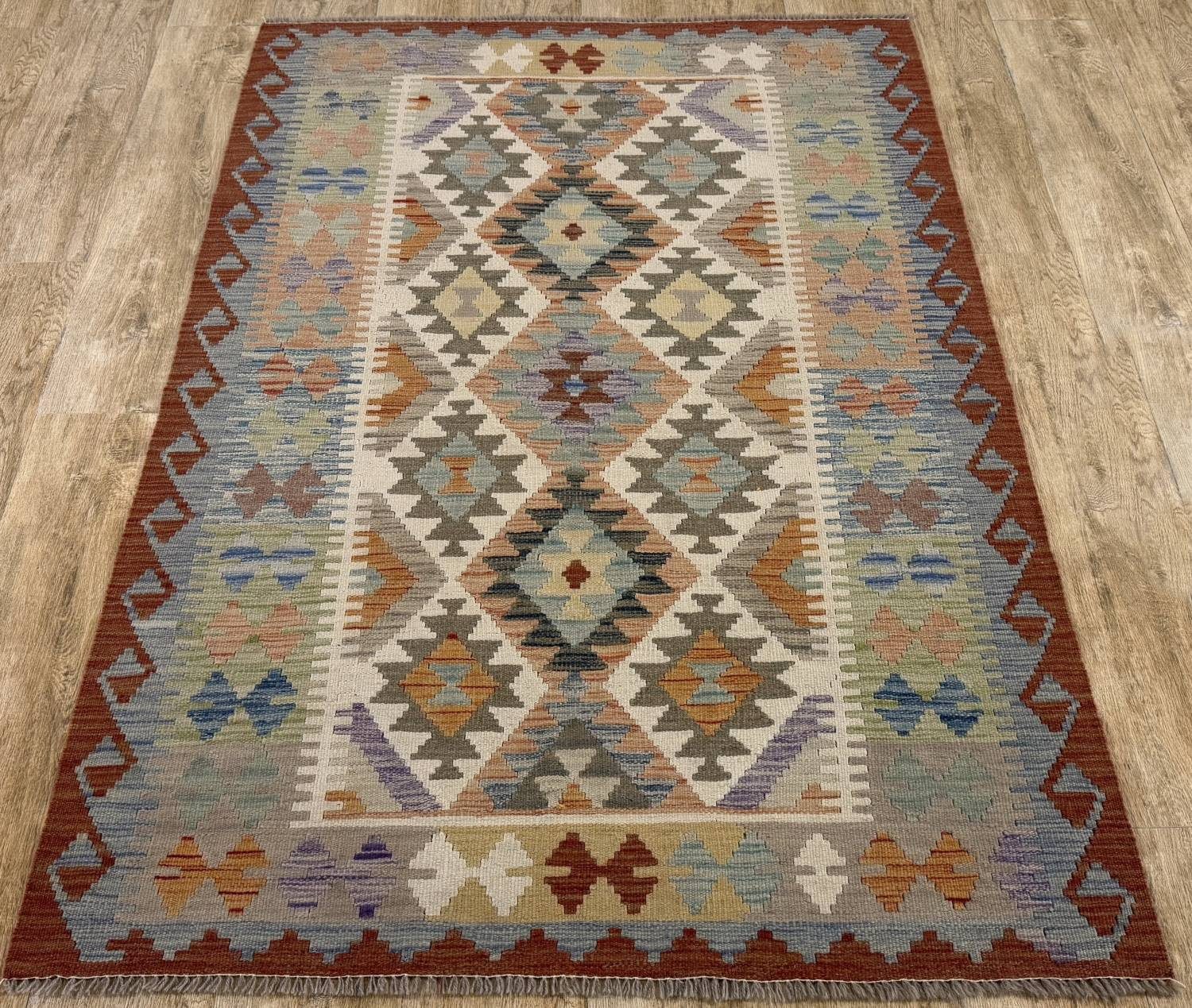 Rug Studios Teppich KELIM ORIGINAL HANDGEARBEITET, Rechteckig, Höhe: 5 mm, Handgefertigt, 126 x 183 cm, Multi
