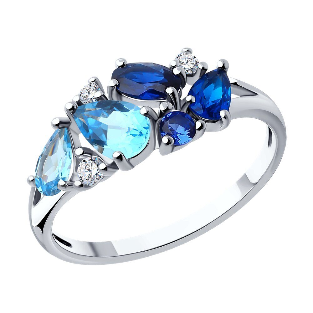 Secretforyou Fingerring Ring Fingerring Sterlingsilber Topas Zirkonia Echtschmuck