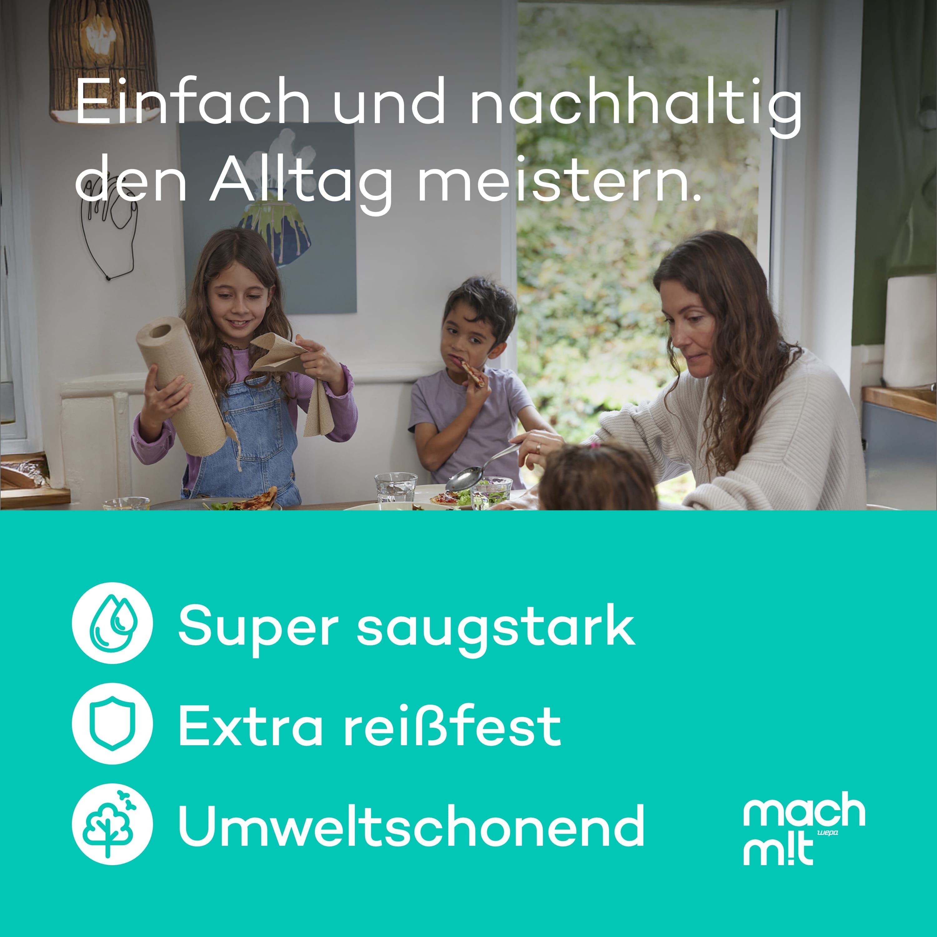 mach m!t Papierküchenrolle Woodwalker-Edition - 4 o. 32 Rollen - 3-lagig - 128 Blatt (32-St)