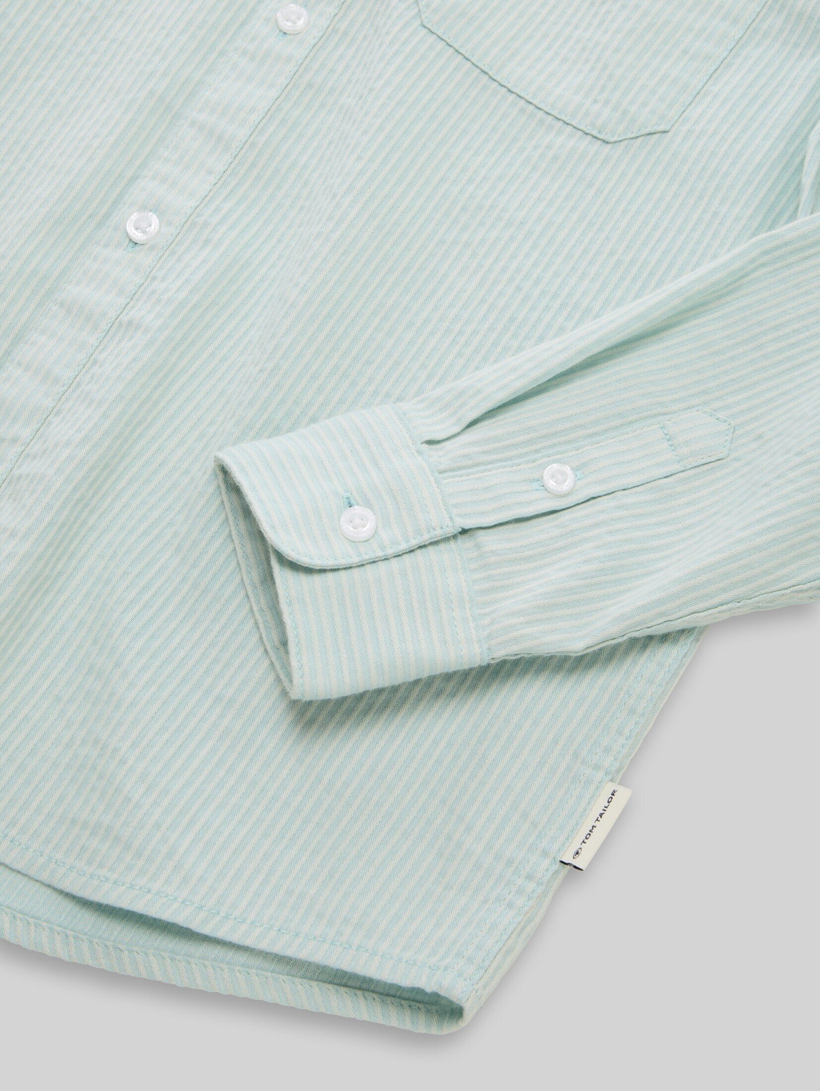 TOM TAILOR Langarmhemd Blusen & Shirts Dobby Hemd mit Streifen – Bild 2 von 3